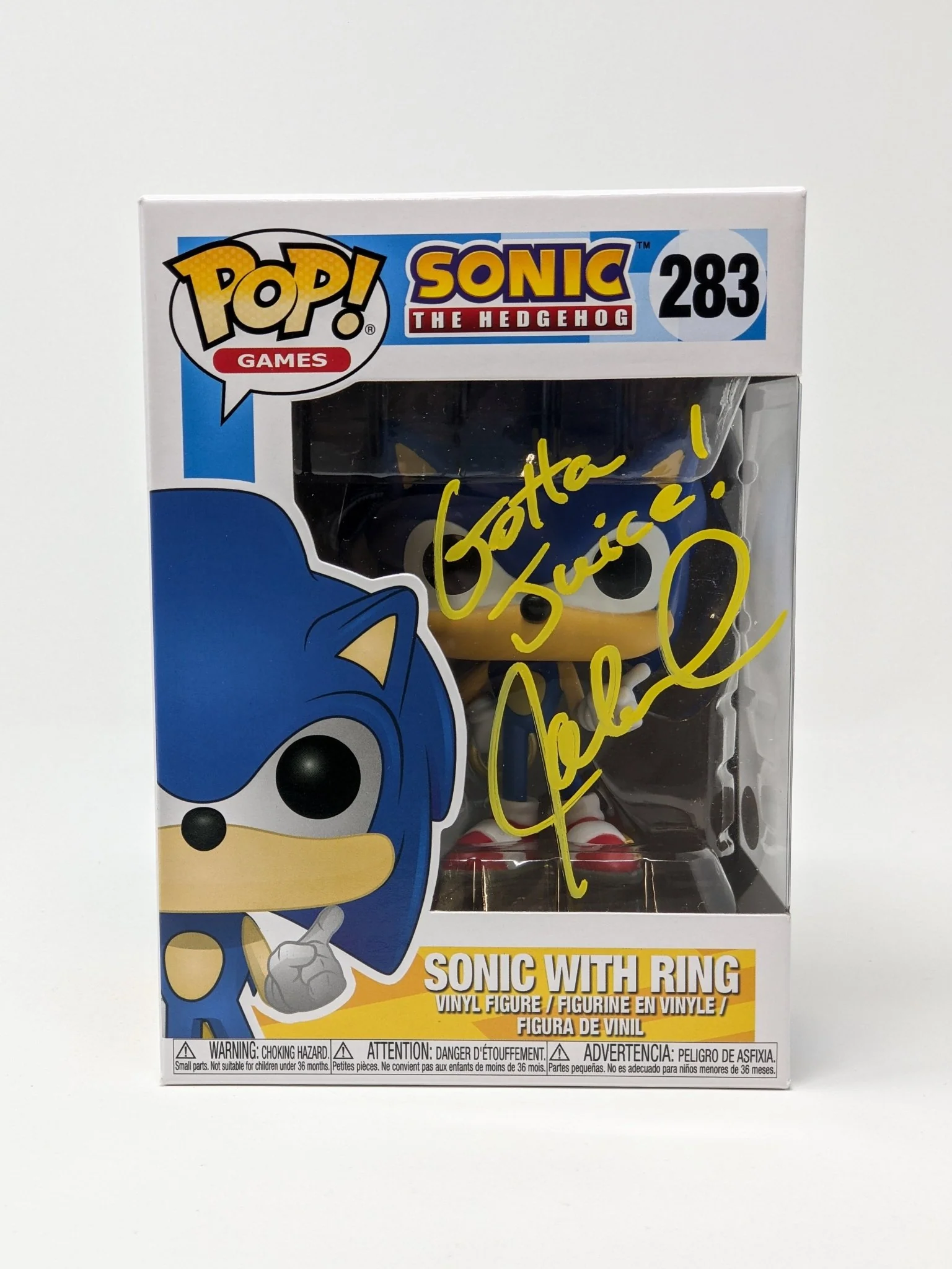 Jaleel White Sonic With Ring #283 Signed Funko Pop JSA Certified Autograph - Image 2