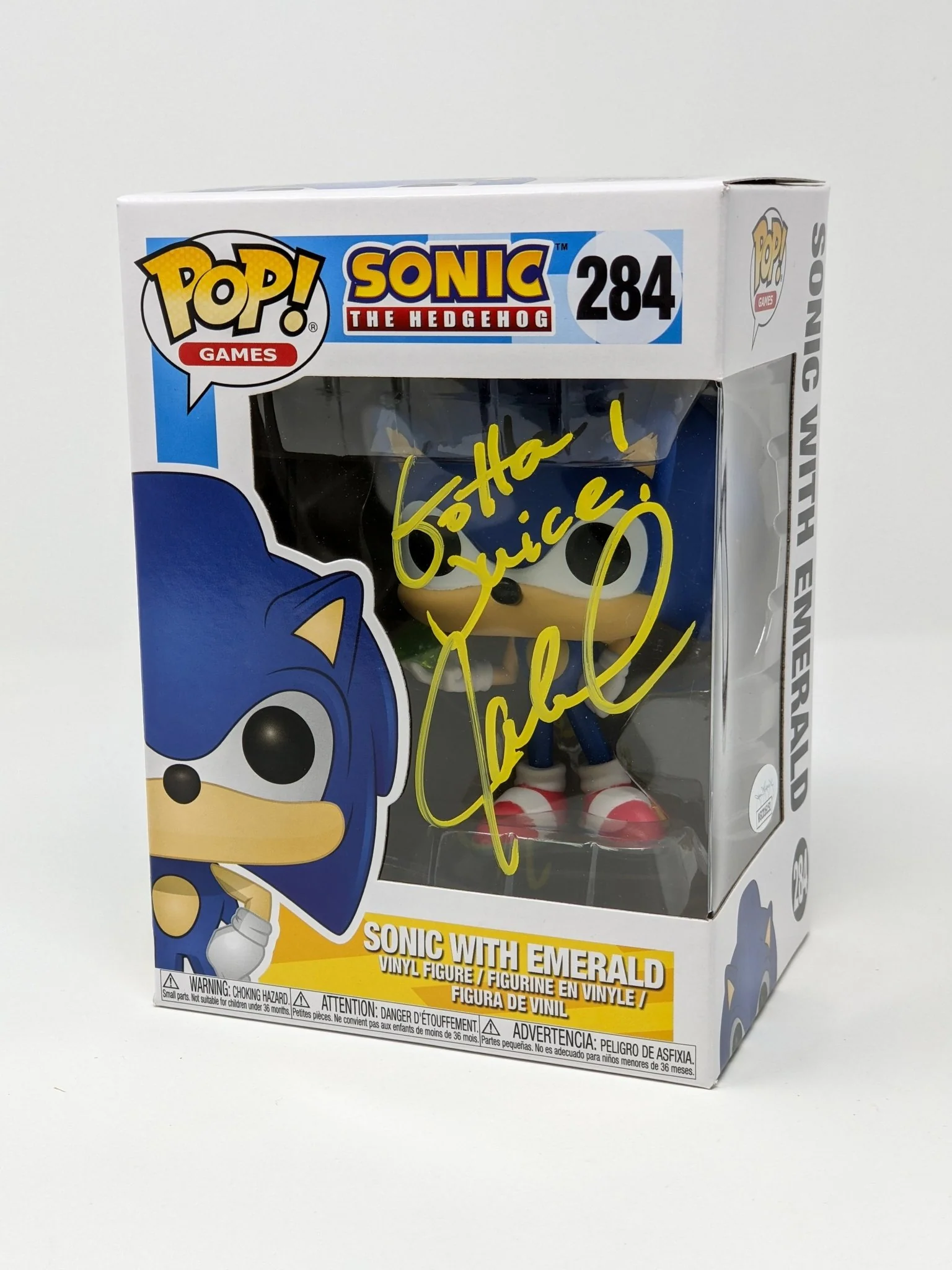 Jaleel White Sonic With Emerald #284 Signed Funko Pop JSA Certified Autograph - Image 2