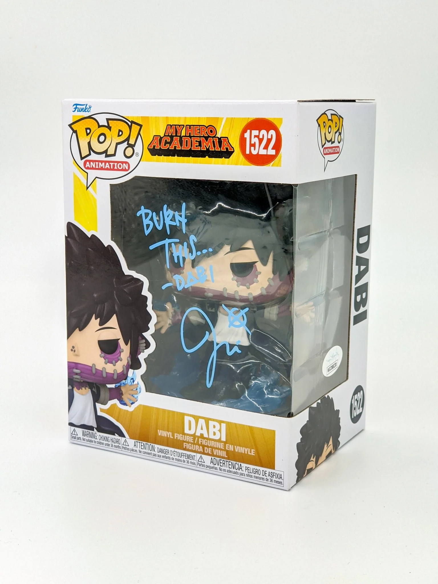 Jason Liebrecht My Hero Academia Dabi #1522 Signed Funko Pop JSA Certified Autograph - Image 3