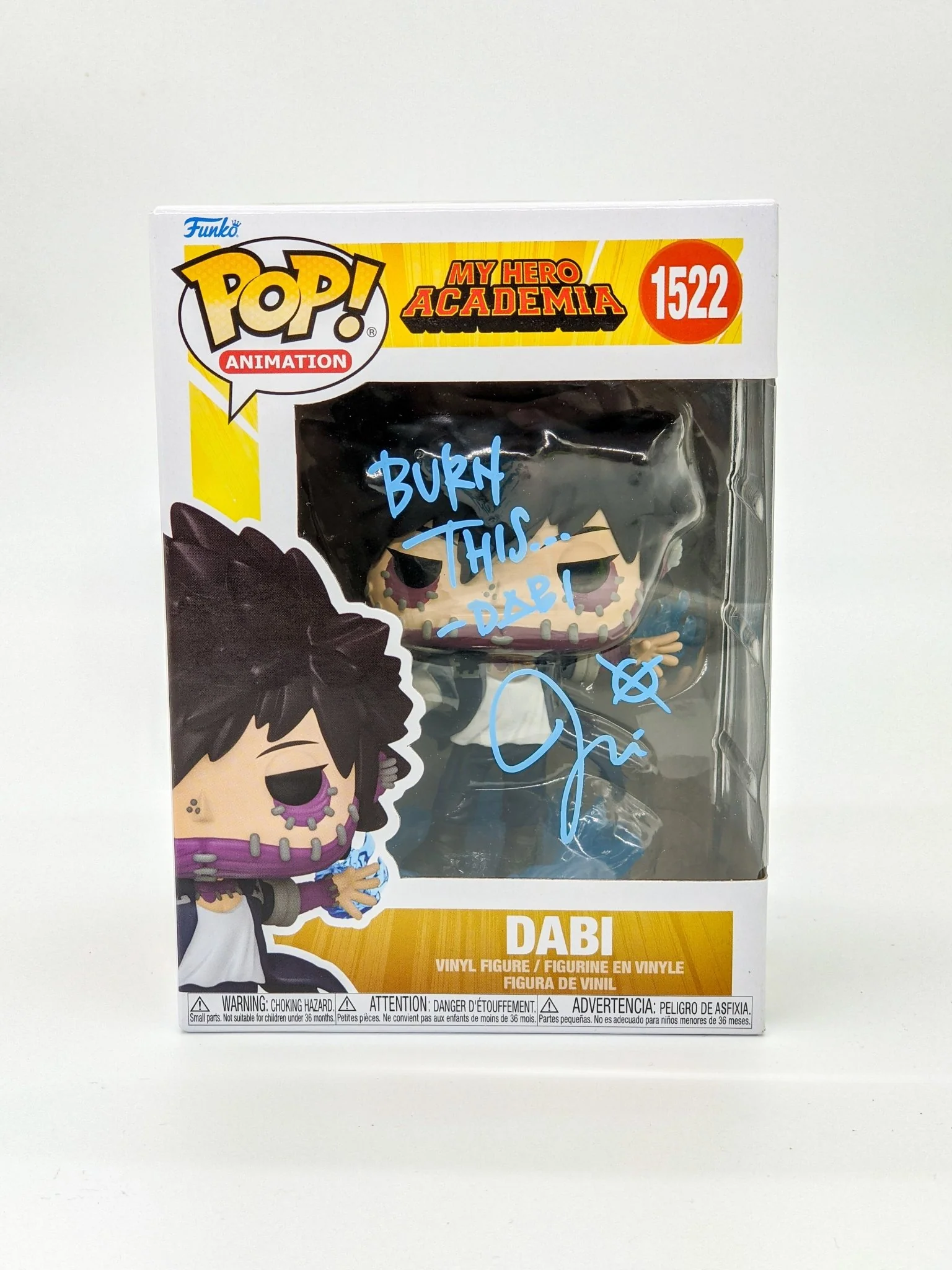 Jason Liebrecht My Hero Academia Dabi #1522 Signed Funko Pop JSA Certified Autograph - Image 4
