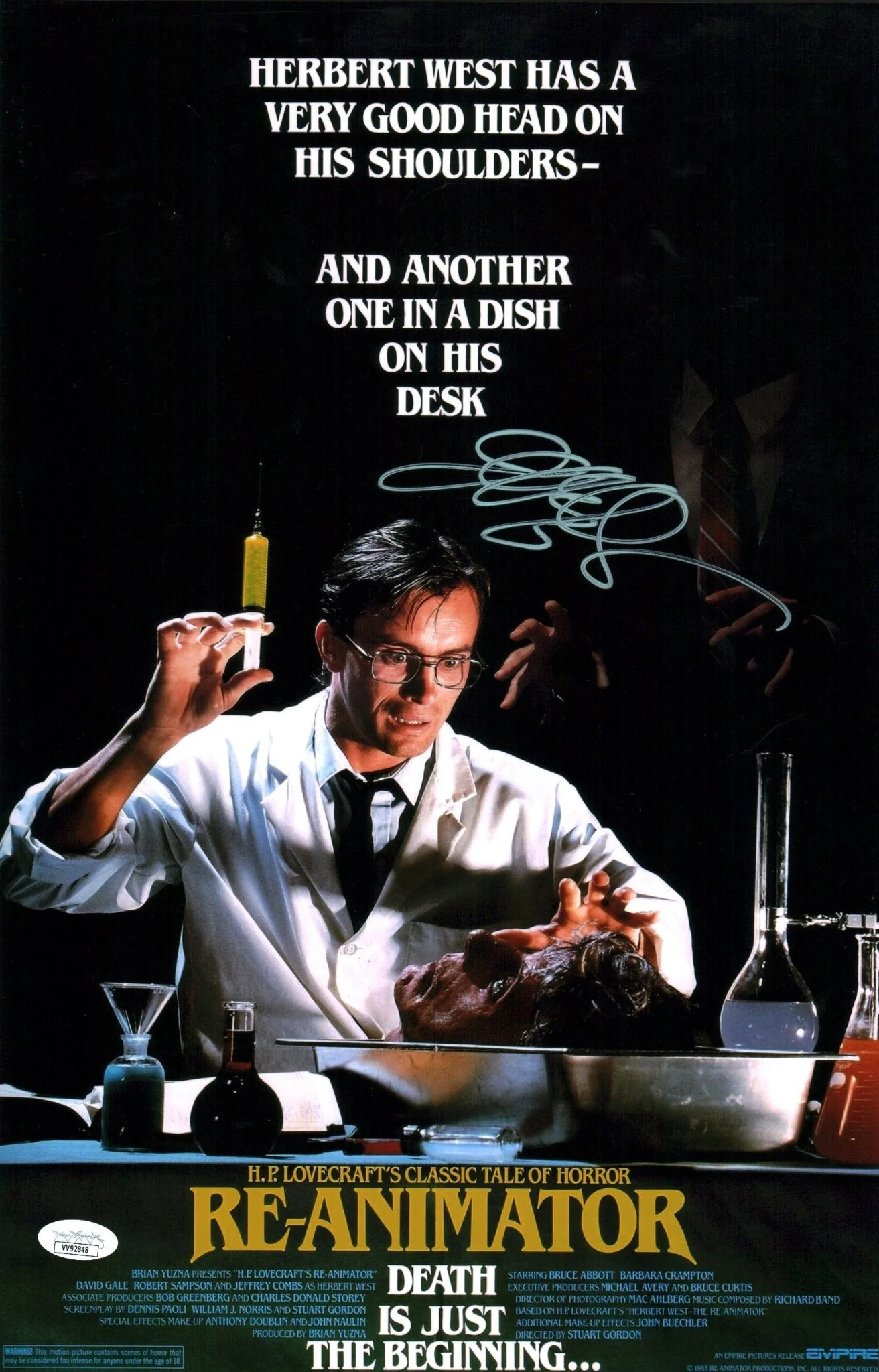 Jeffery Combs Re-Animator 11x17 Signed Mini Poster JSA Certified Autograph