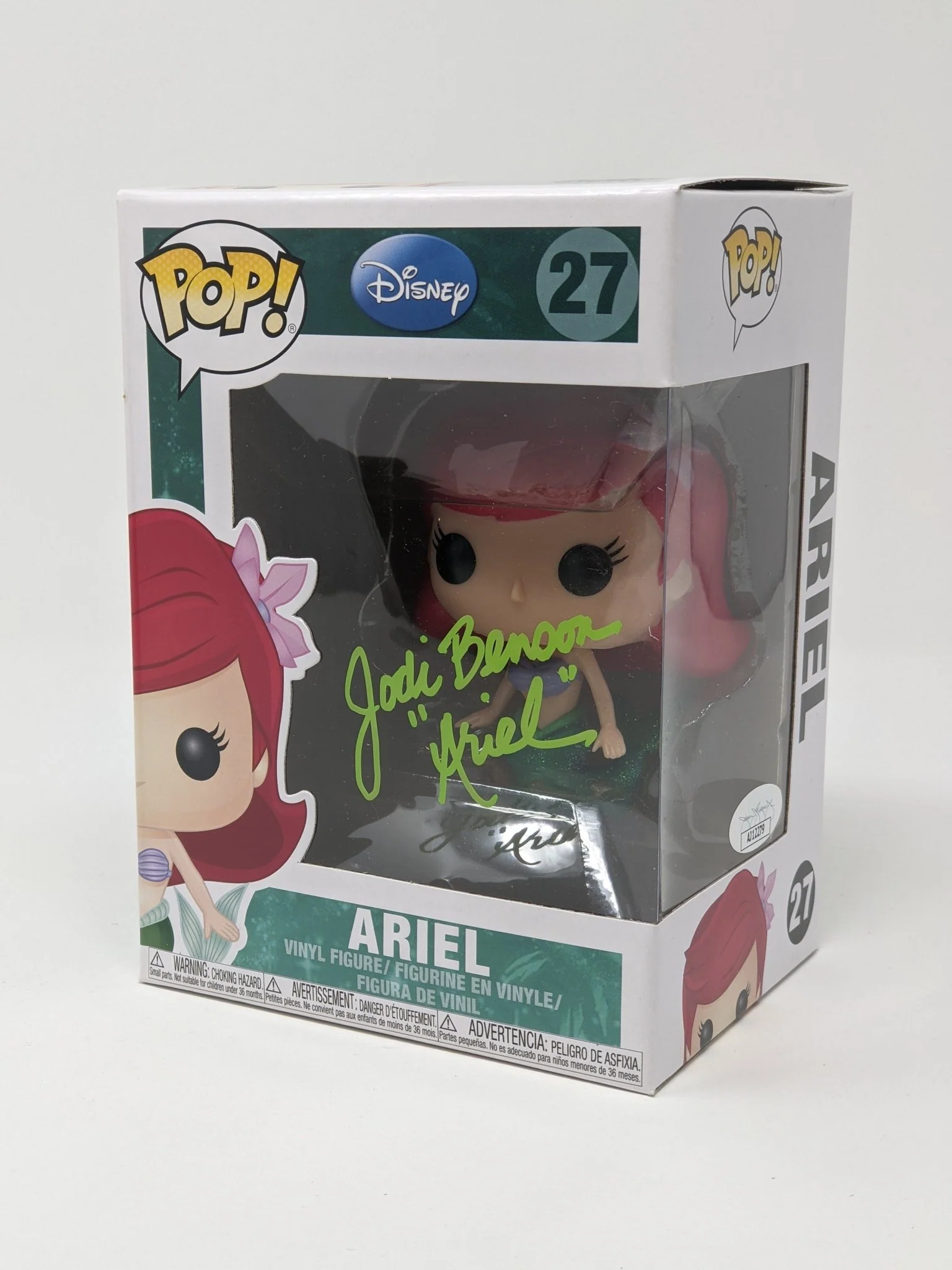 Jodi Benson Disney Little Mermaid Ariel #27 Signed Funko Pop JSA Certified Autograph - Image 3