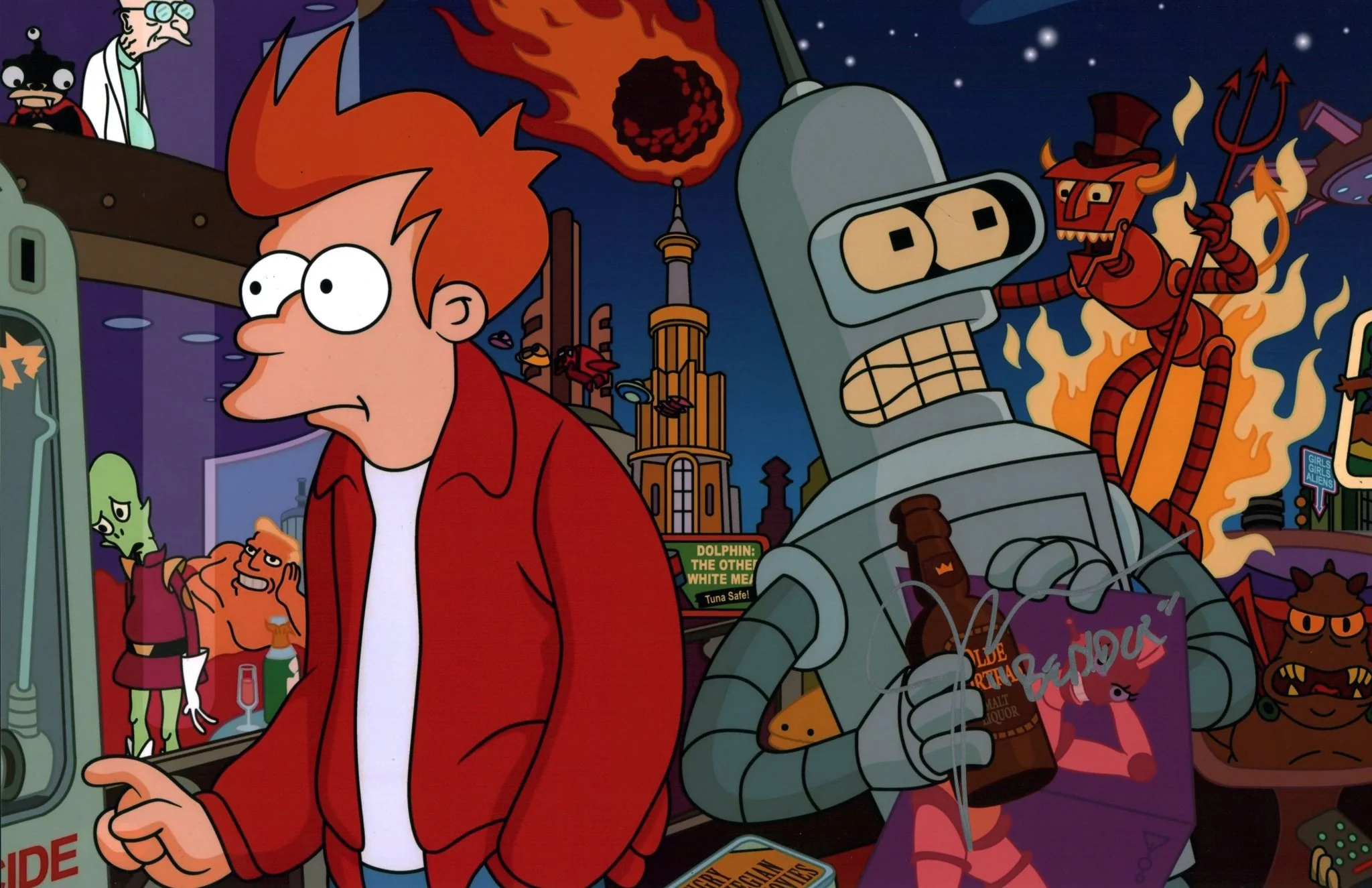 John DiMaggio Futurama 11x17 Signed Photo Poster JSA Certified Autograph