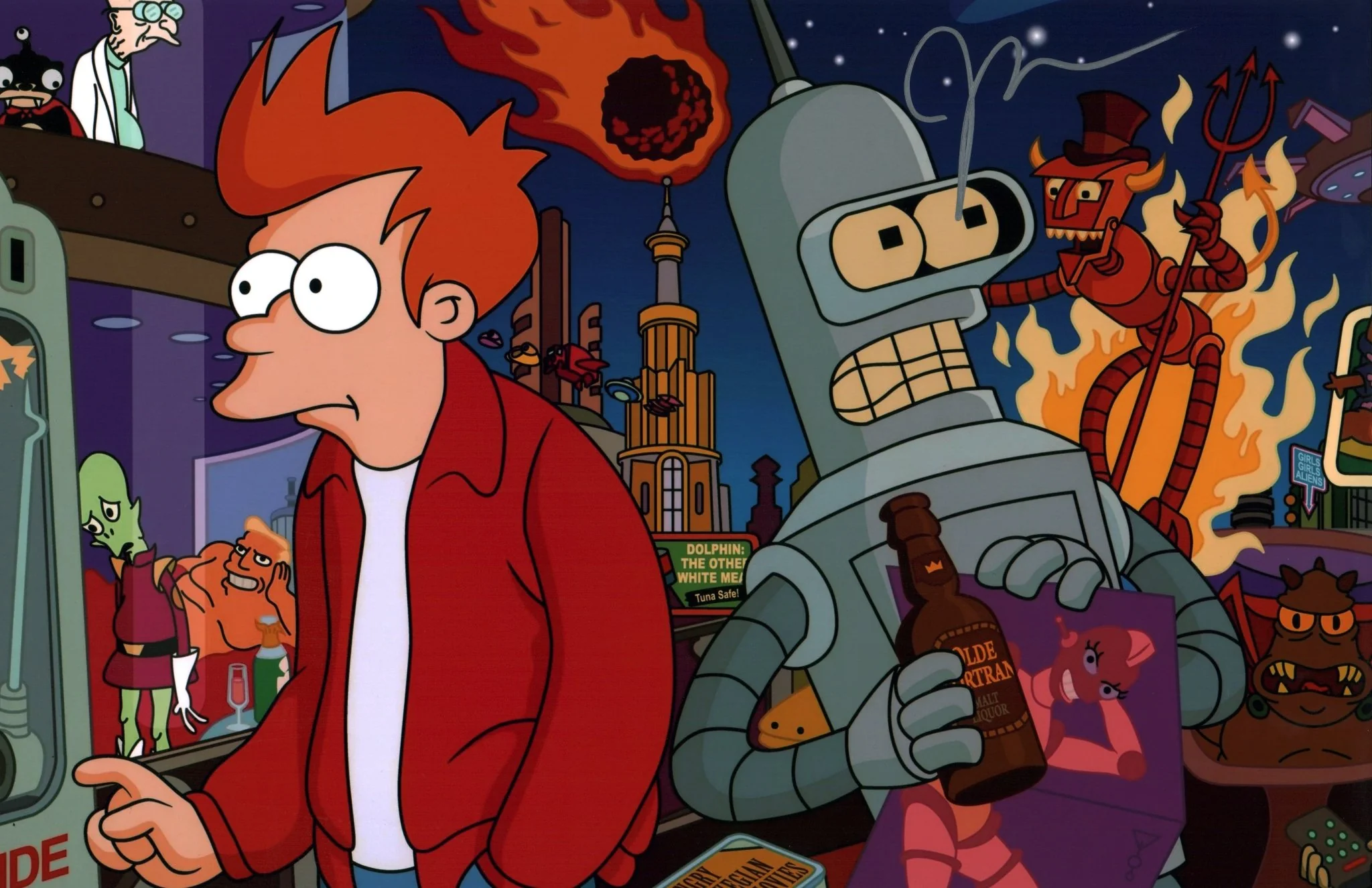 John DiMaggio Futurama 11x17 Signed Photo Poster JSA Certified Autograph - Image 2