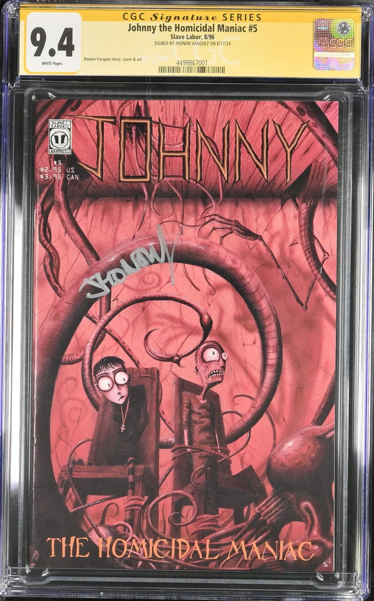 Johnny the Homicidal Maniac #5 Slave Labor CGC Signature Series 9.4 Signed Jhonen Vasquez - Image 2