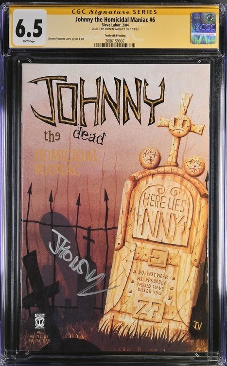 Johnny the Homicidal Maniac #6 Slave Labor CGC Signature Series 6.5 Signed Jhonen Vasquez - Image 2