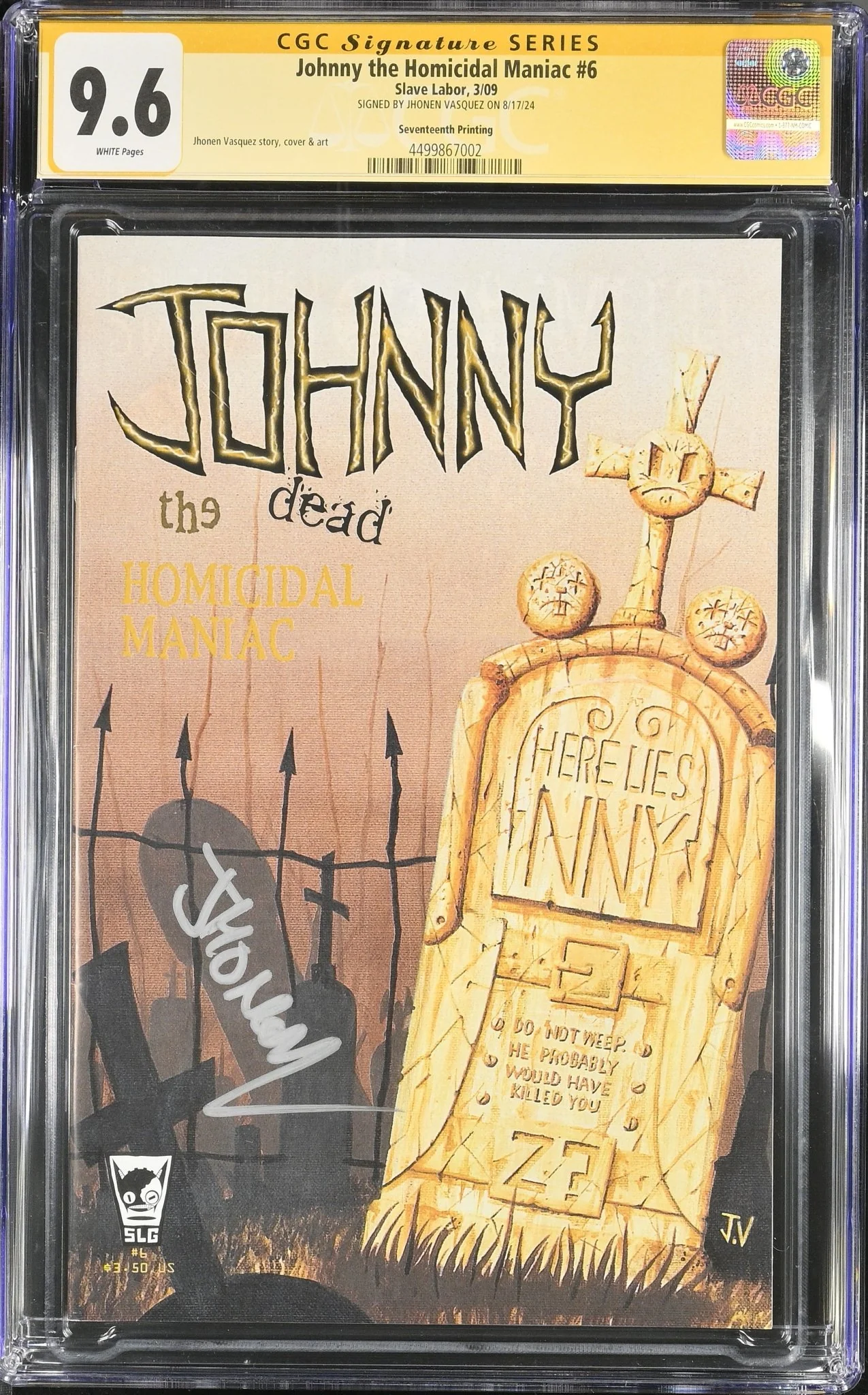 Johnny the Homicidal Maniac #6 Slave Labor CGC Signature Series 9.6 Signed Jhonen Vasquez - Image 2