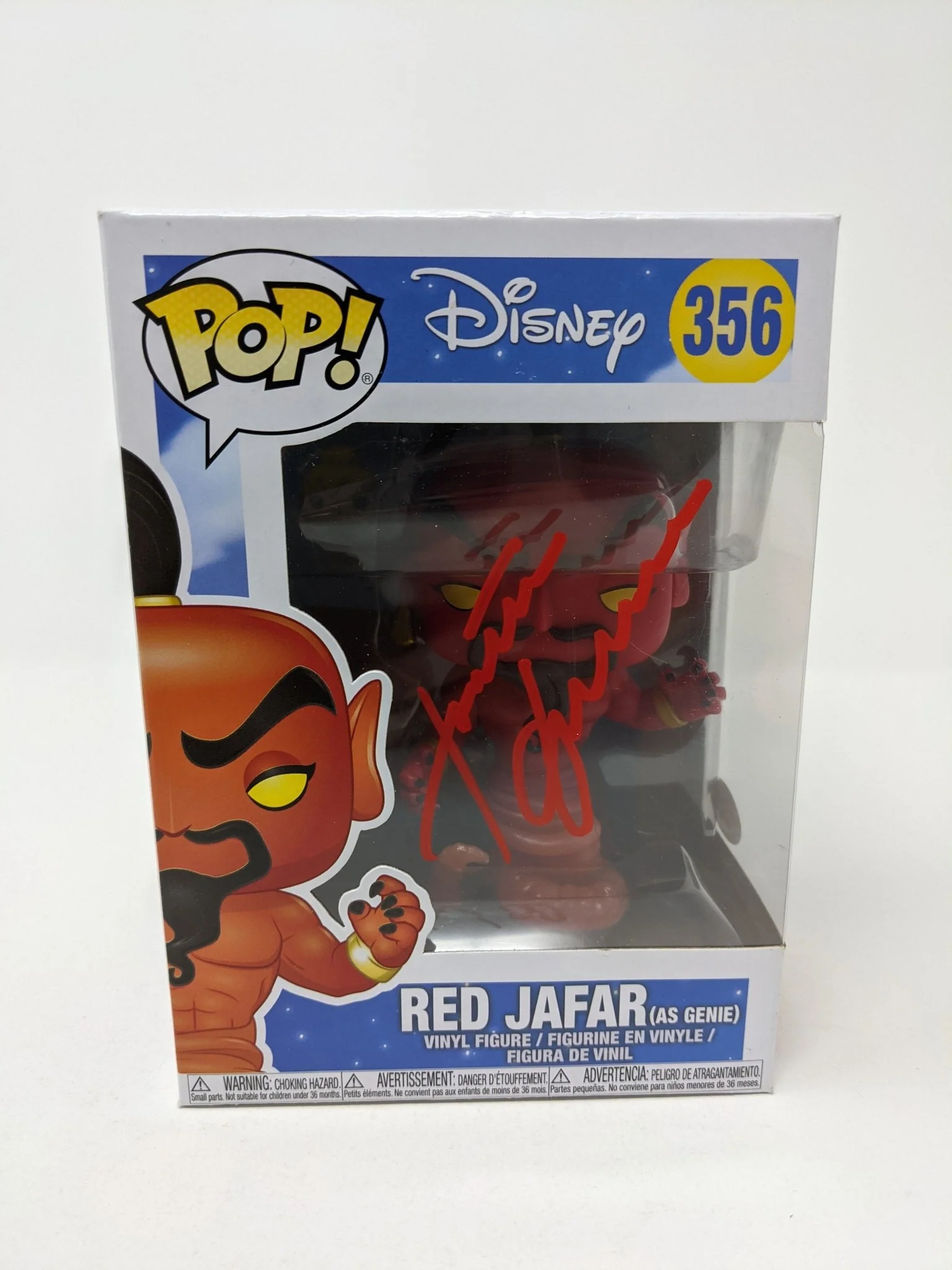 Jonathan Freeman Disney Aladdin Red Jafar Genie #356 Signed Funko Pop JSA Certified Autograph - Image 4