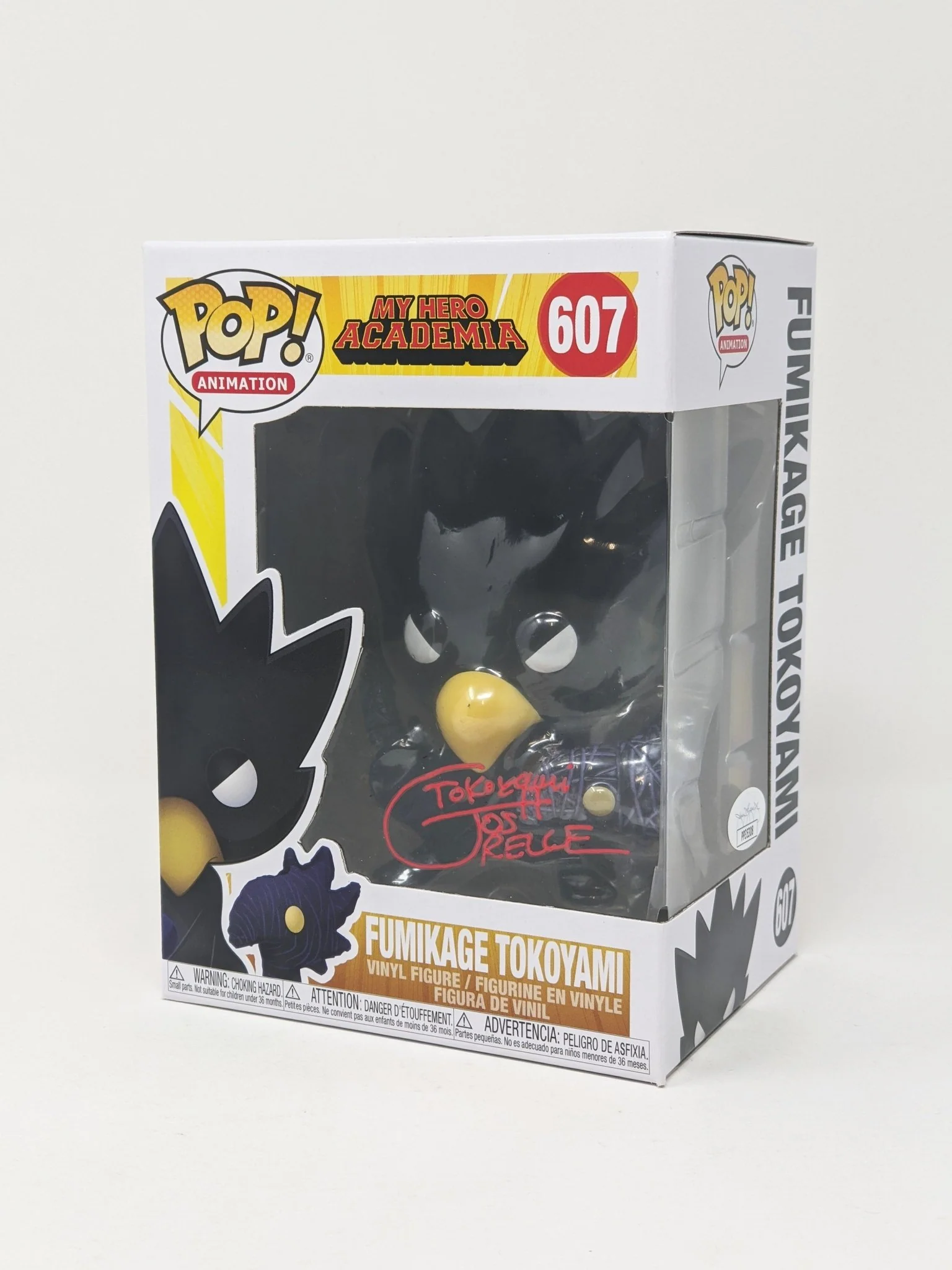 Josh Grelle My Hero Academia Fumikage Tokoyami #607 Signed Funko Pop JSA Certified Autograph - Image 2