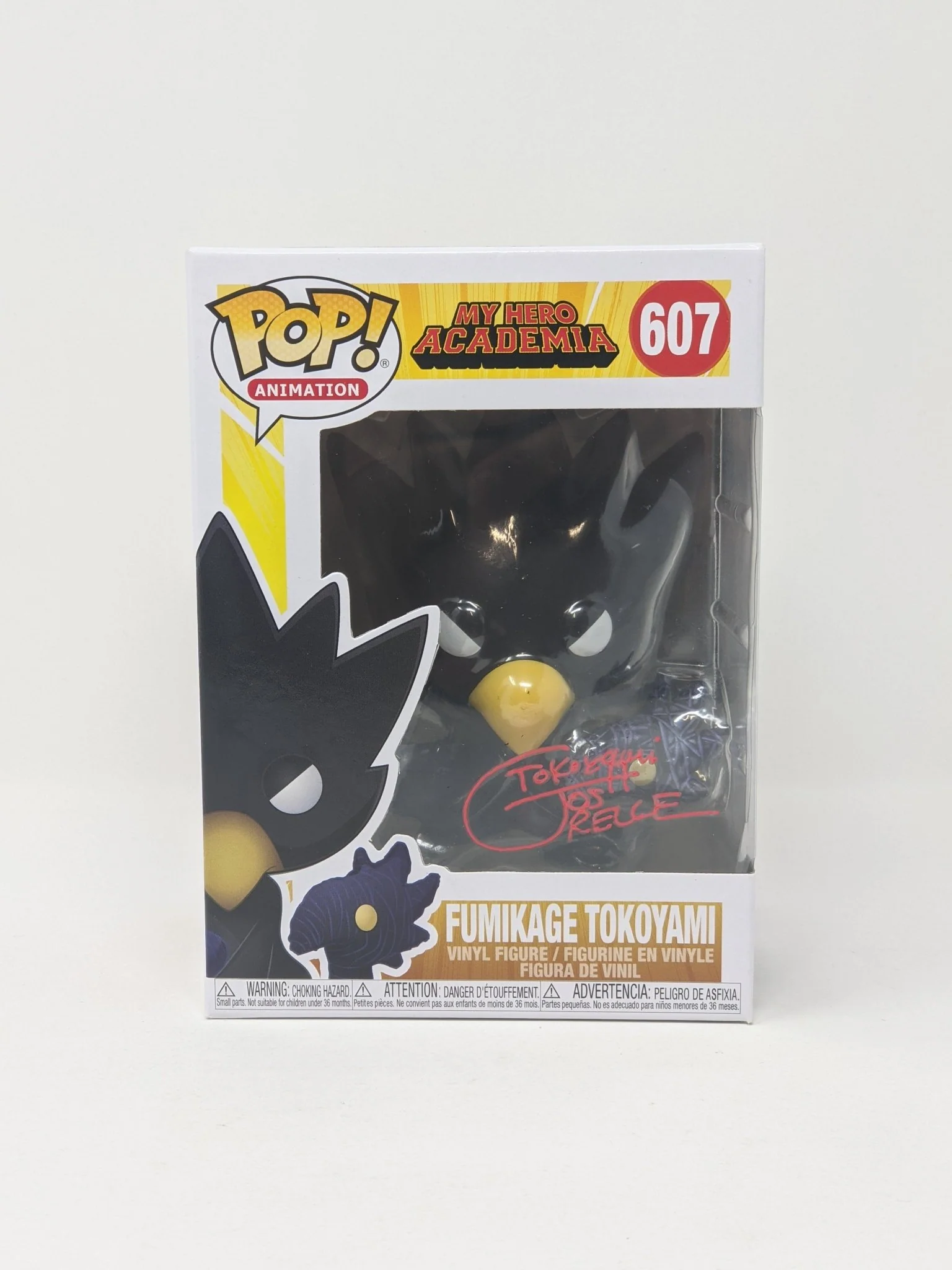 Josh Grelle My Hero Academia Fumikage Tokoyami #607 Signed Funko Pop JSA Certified Autograph - Image 3