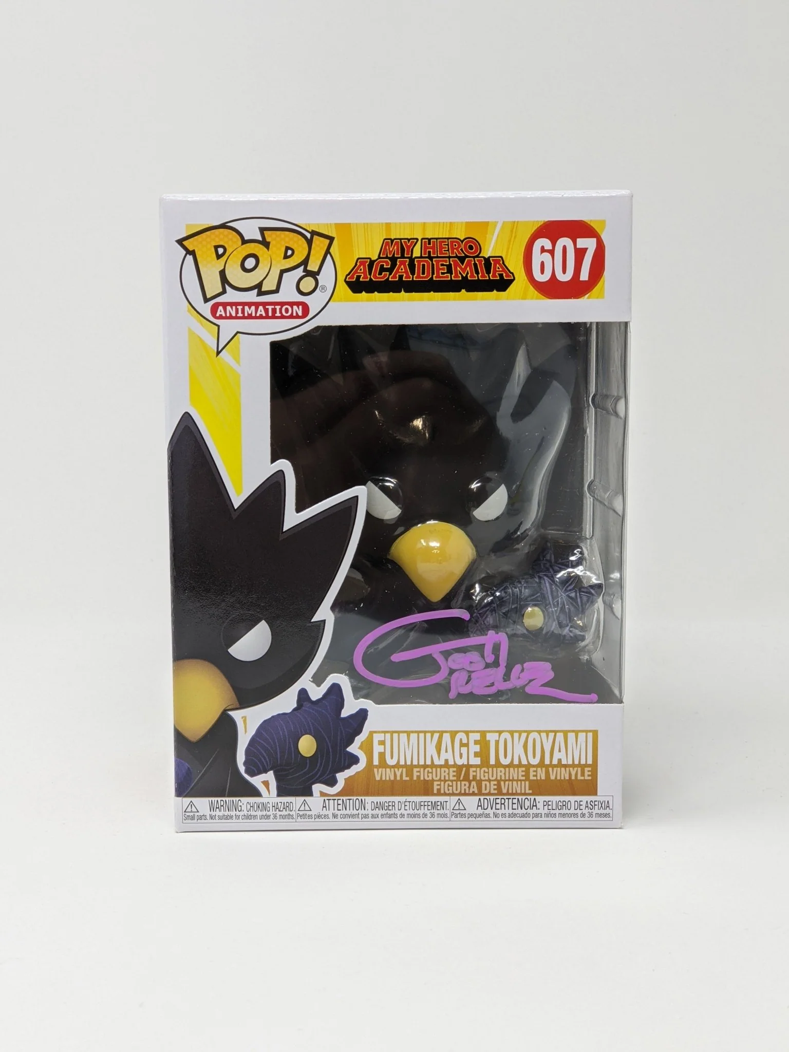 Josh Grelle My Hero Academia Fumikage Tokoyami #607 Signed Funko Pop JSA Certified Autograph - Image 4