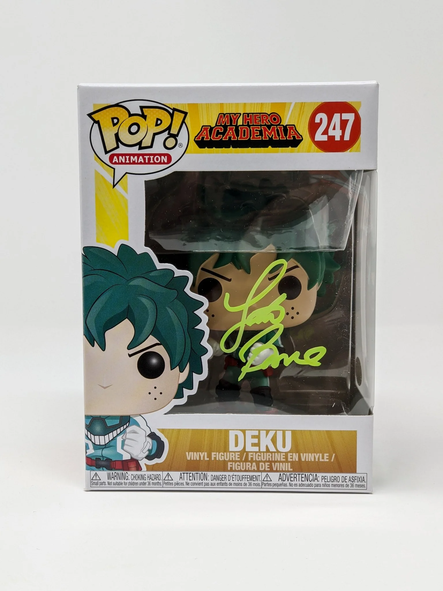 Justin Briner My Hero Academia Deku #247 Signed Funko Pop JSA Certified Autograph - Image 3