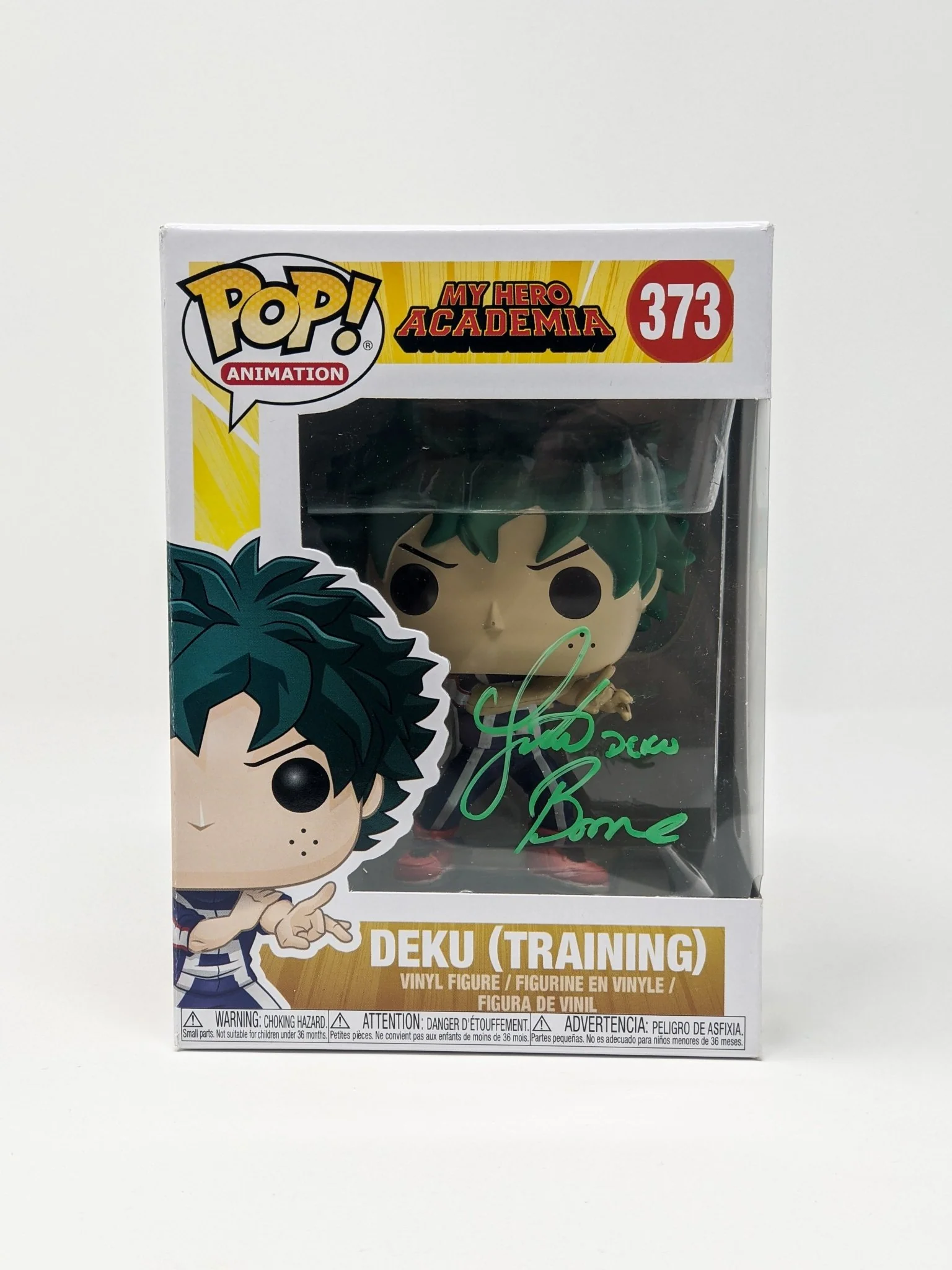 Justin Briner My Hero Academia Deku (Training) #373 Signed Funko Pop JSA Certified Autograph - Image 2
