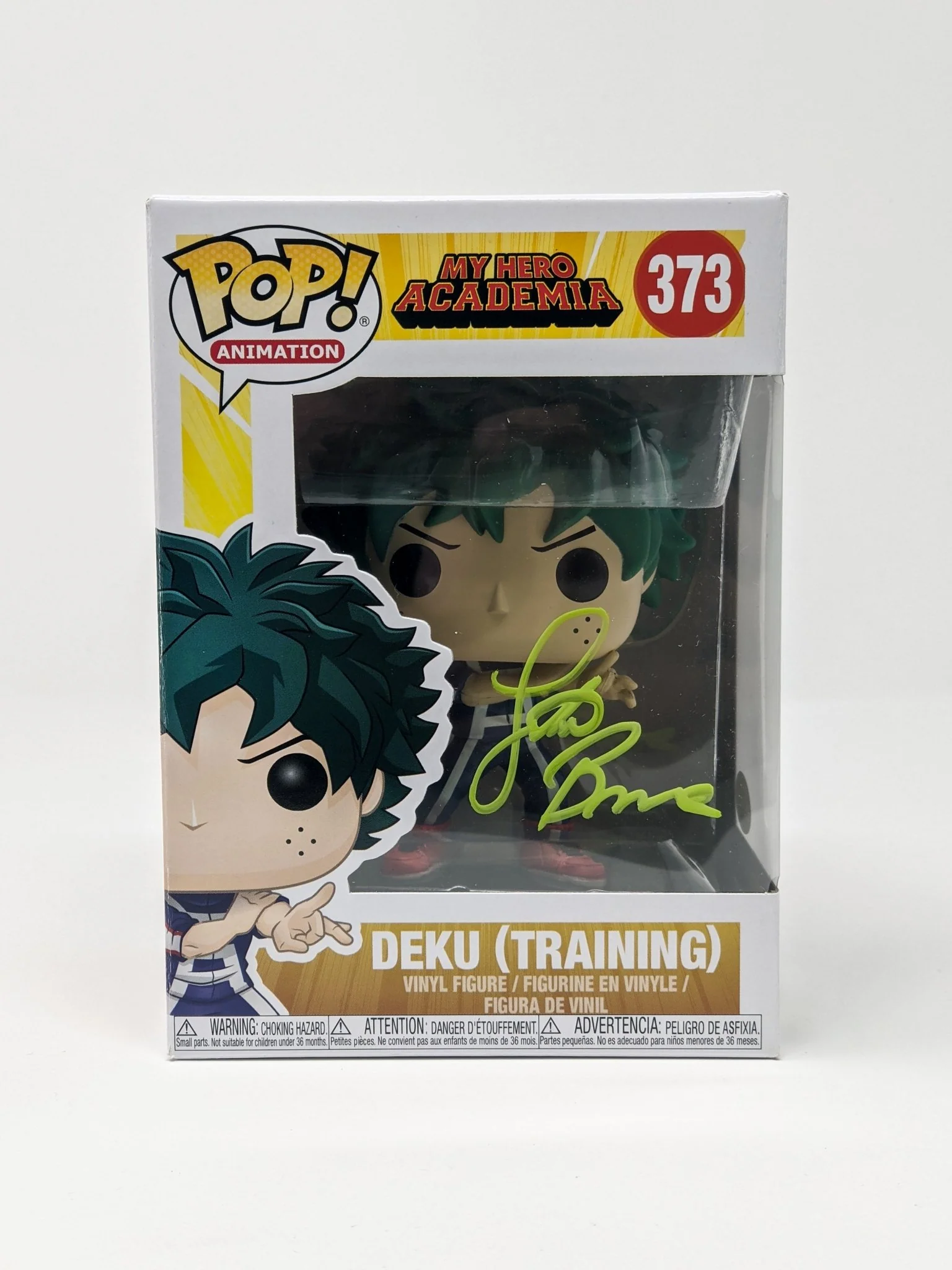 Justin Briner My Hero Academia Deku (Training) #373 Signed Funko Pop JSA Certified Autograph - Image 3