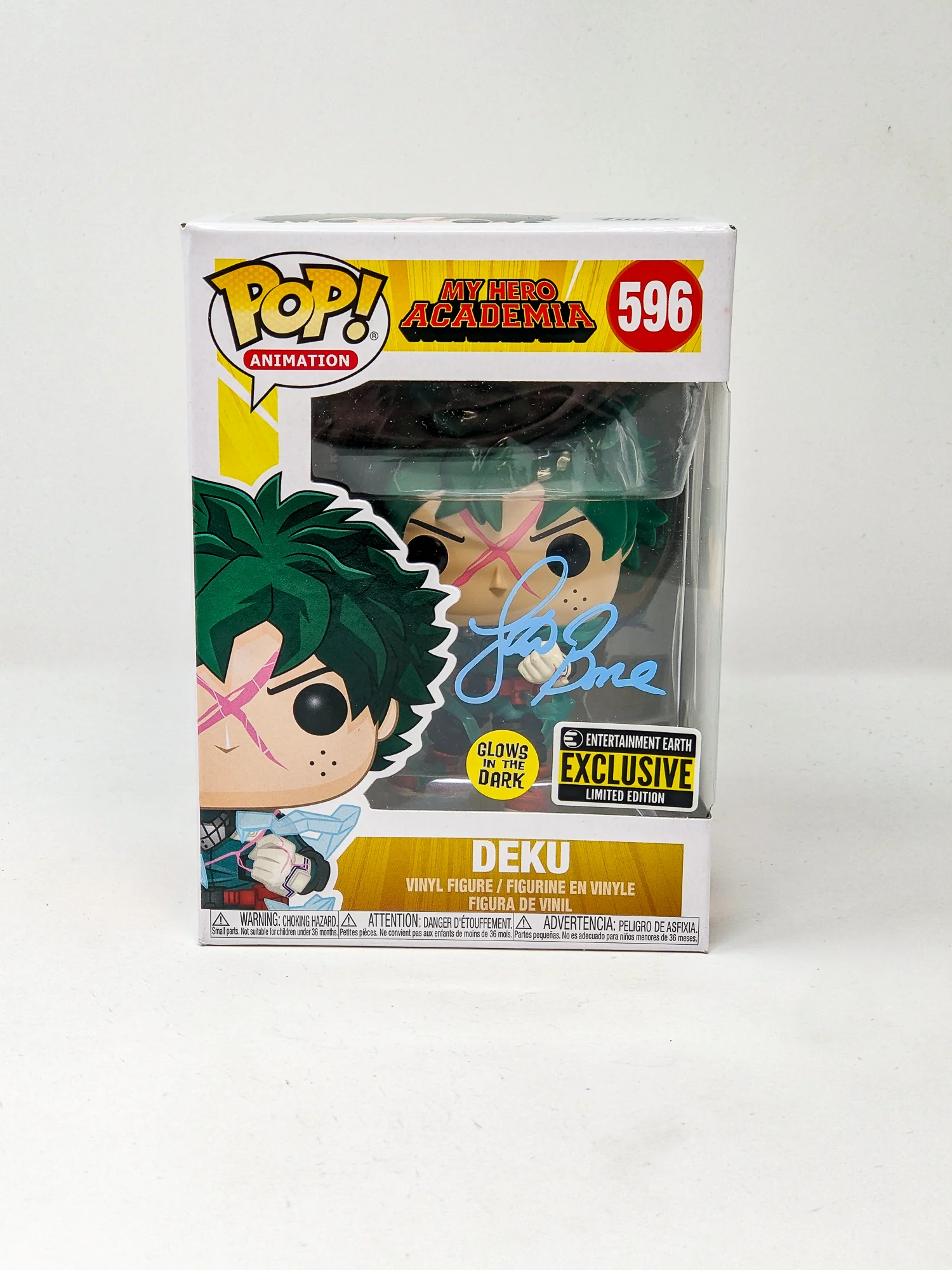 Justin Briner My Hero Academia Deku #596 Exclusive Glow In The Dark Signed Funko Pop JSA Certified Autograph - Image 7