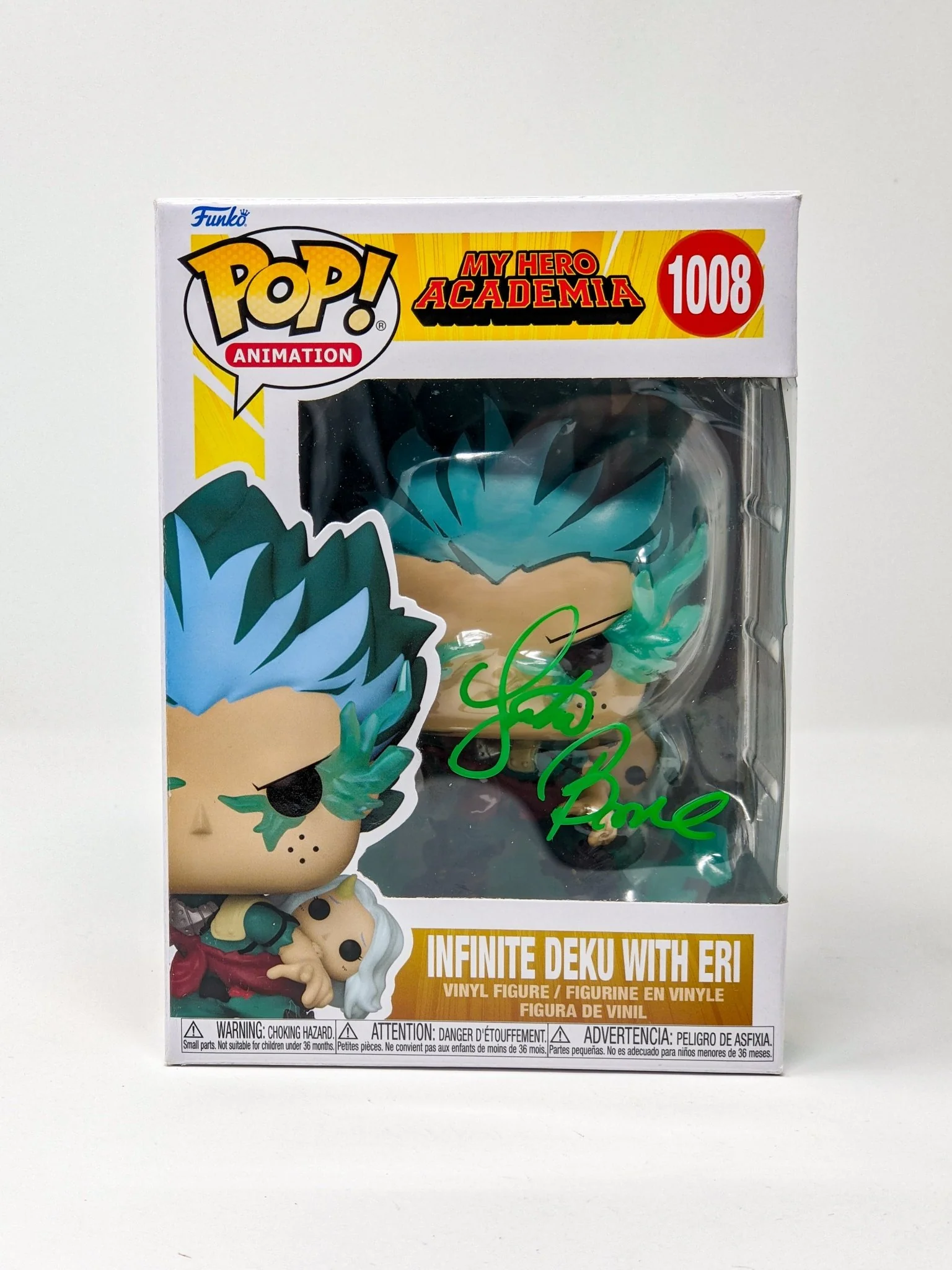 Justin Briner My Hero Academia Infinite Deku with Eri #1008 Signed Funko Pop JSA Certified Autograph - Image 3