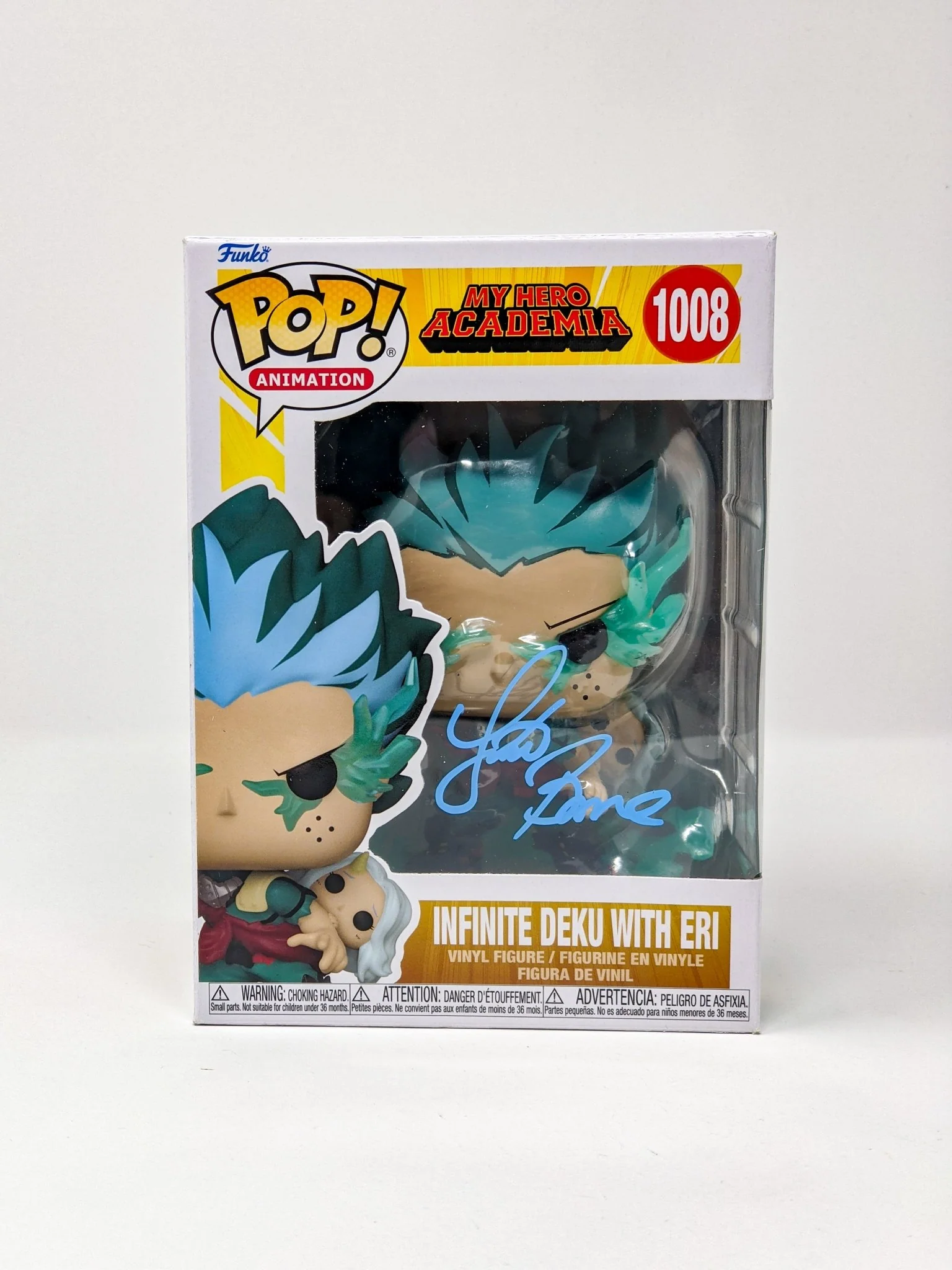 Justin Briner My Hero Academia Infinite Deku with Eri #1008 Signed Funko Pop JSA Certified Autograph - Image 4