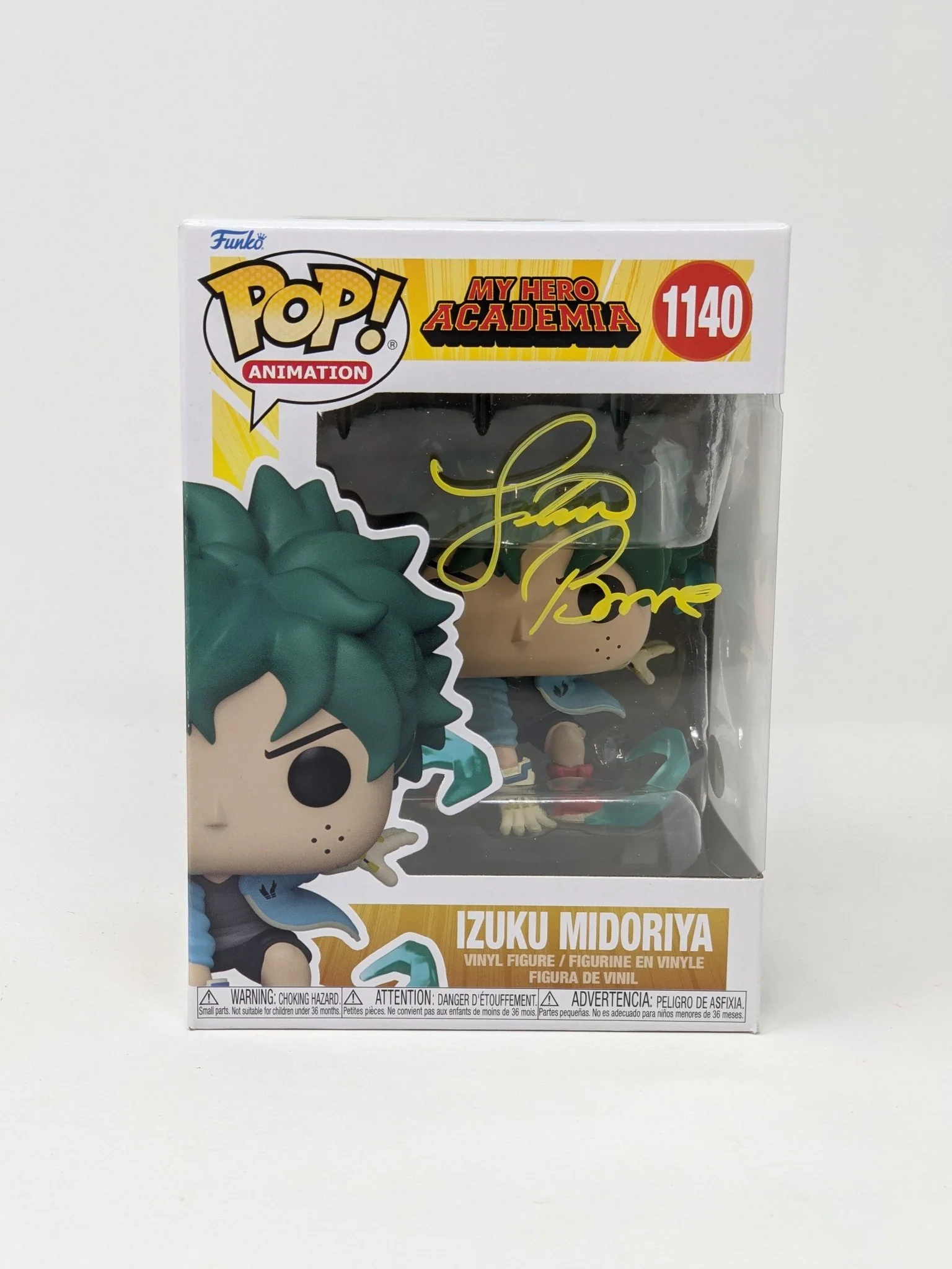 Justin Briner My Hero Academia Izuku Midoriya #1140 Signed Funko Pop JSA Autograph - Image 2