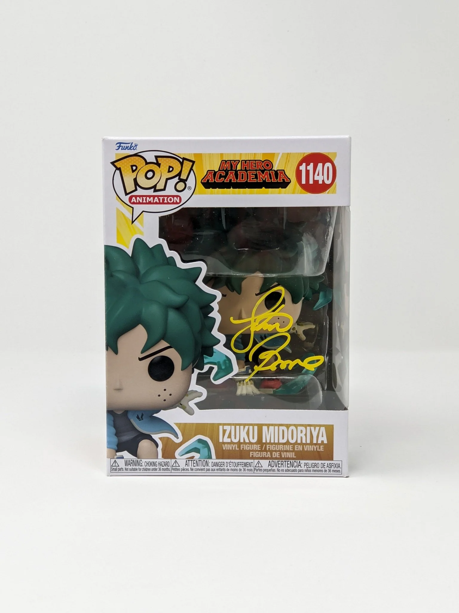 Justin Briner My Hero Academia Izuku Midoriya #1140 Signed Funko Pop JSA Autograph - Image 3