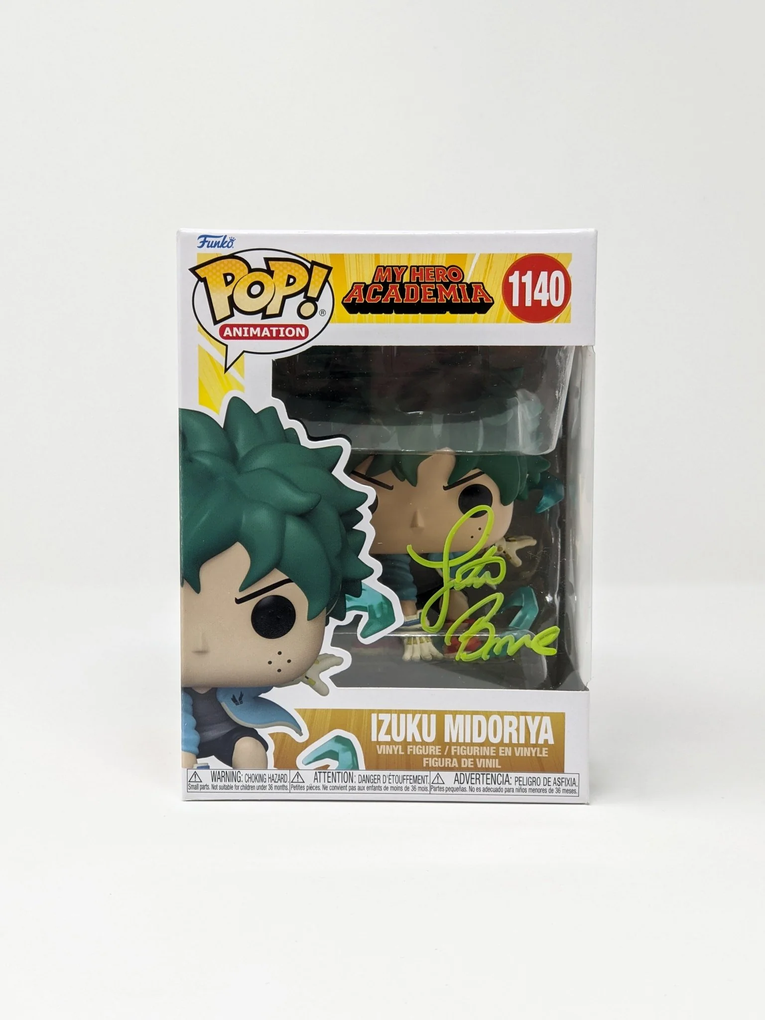 Justin Briner My Hero Academia Izuku Midoriya #1140 Signed Funko Pop JSA Autograph - Image 4
