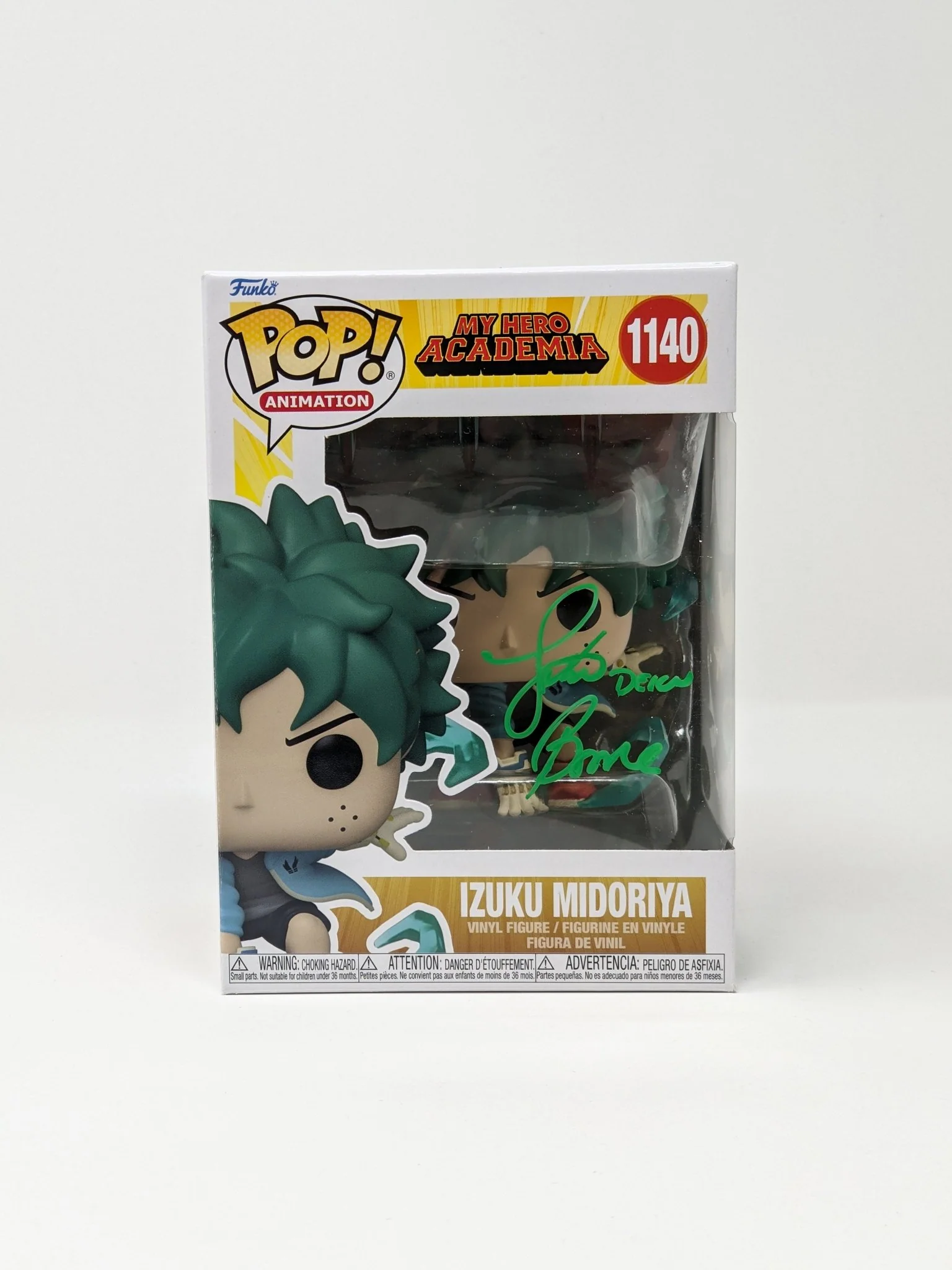 Justin Briner My Hero Academia Izuku Midoriya #1140 Signed Funko Pop JSA Autograph - Image 5