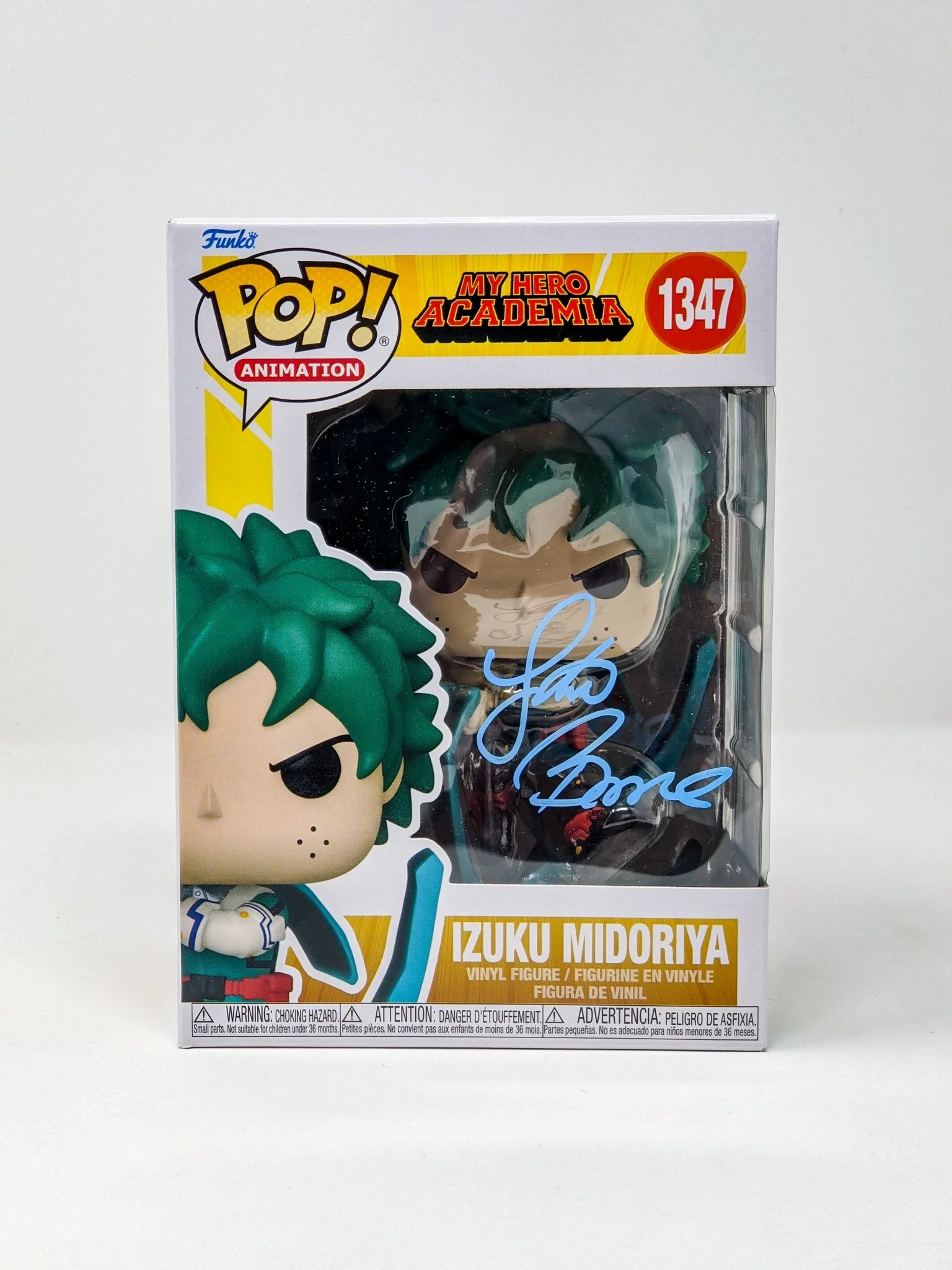 Justin Briner My Hero Academia Izuku Midoriya #1347 Signed Funko Pop JSA Certified Autograph - Image 3