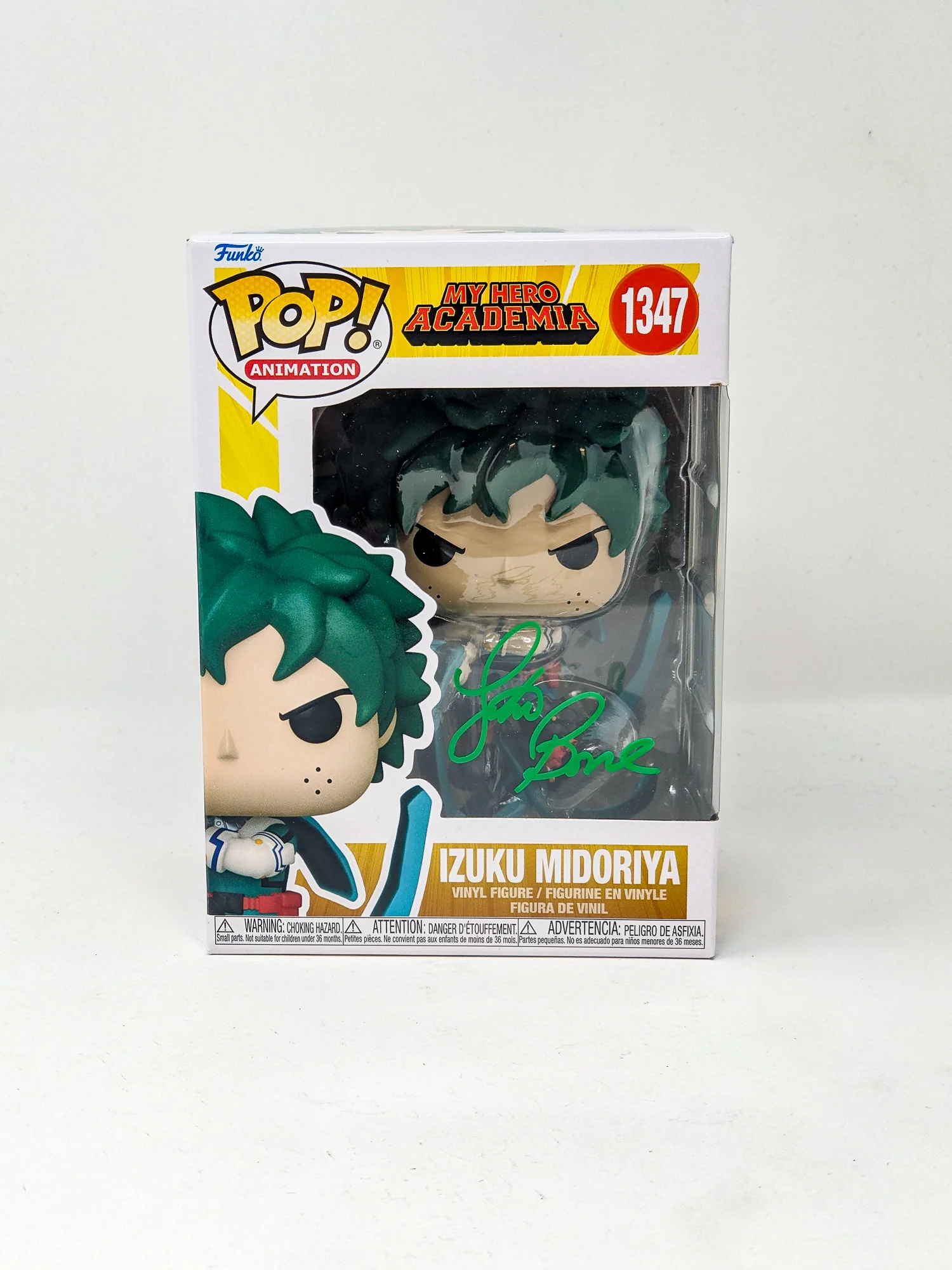 Justin Briner My Hero Academia Izuku Midoriya #1347 Signed Funko Pop JSA Certified Autograph - Image 4