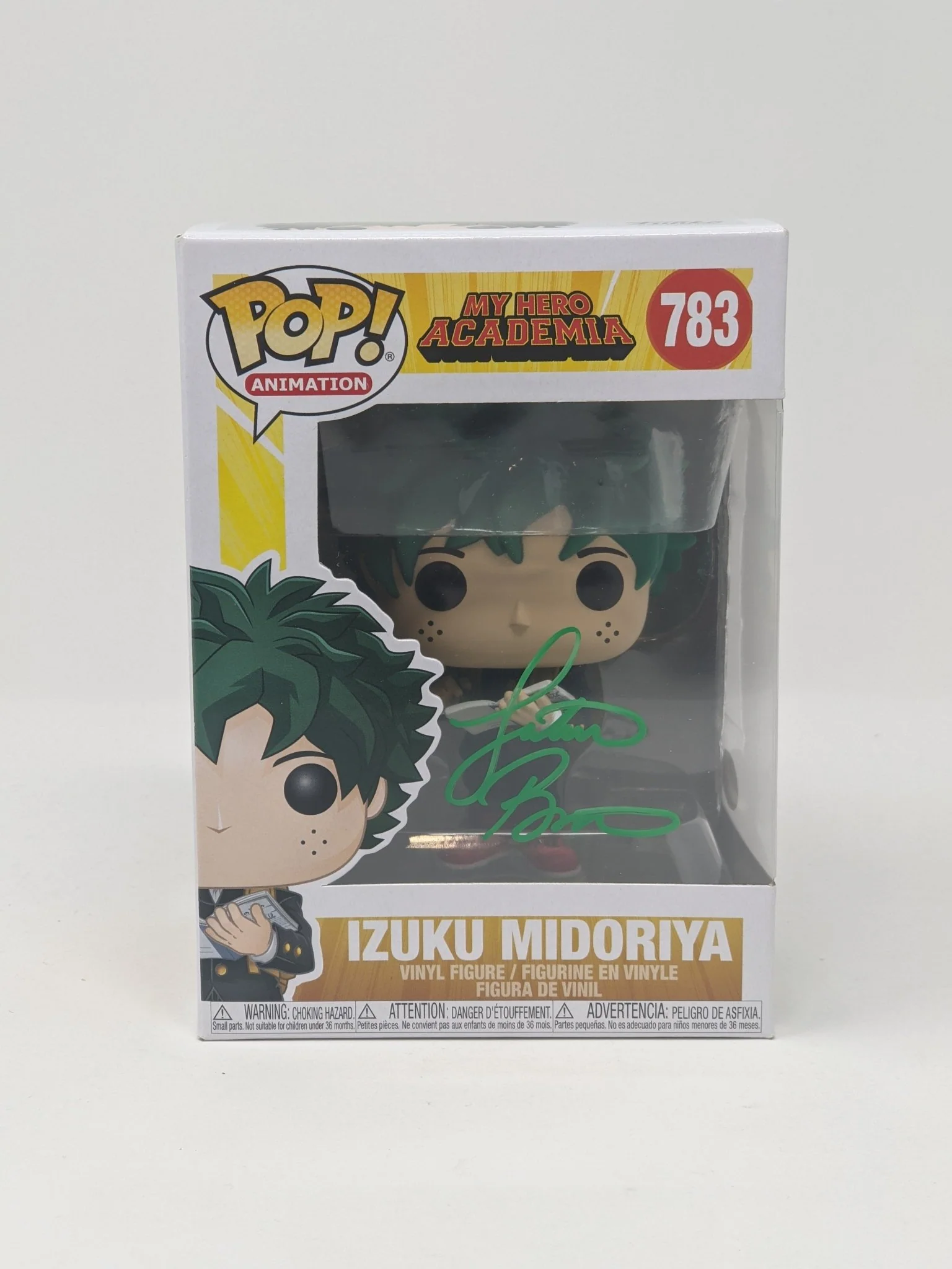 Justin Briner My Hero Academia Izuku Midoriya #783 Signed Funko Pop JSA Autograph - Image 4