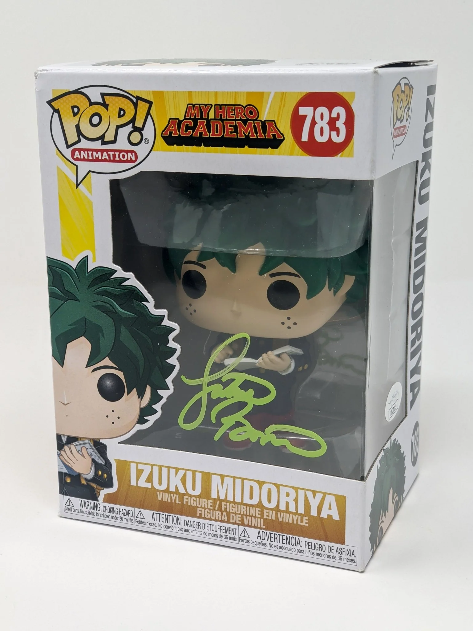 Justin Briner My Hero Academia Izuku Midoriya #783 Signed Funko Pop JSA Autograph - Image 5