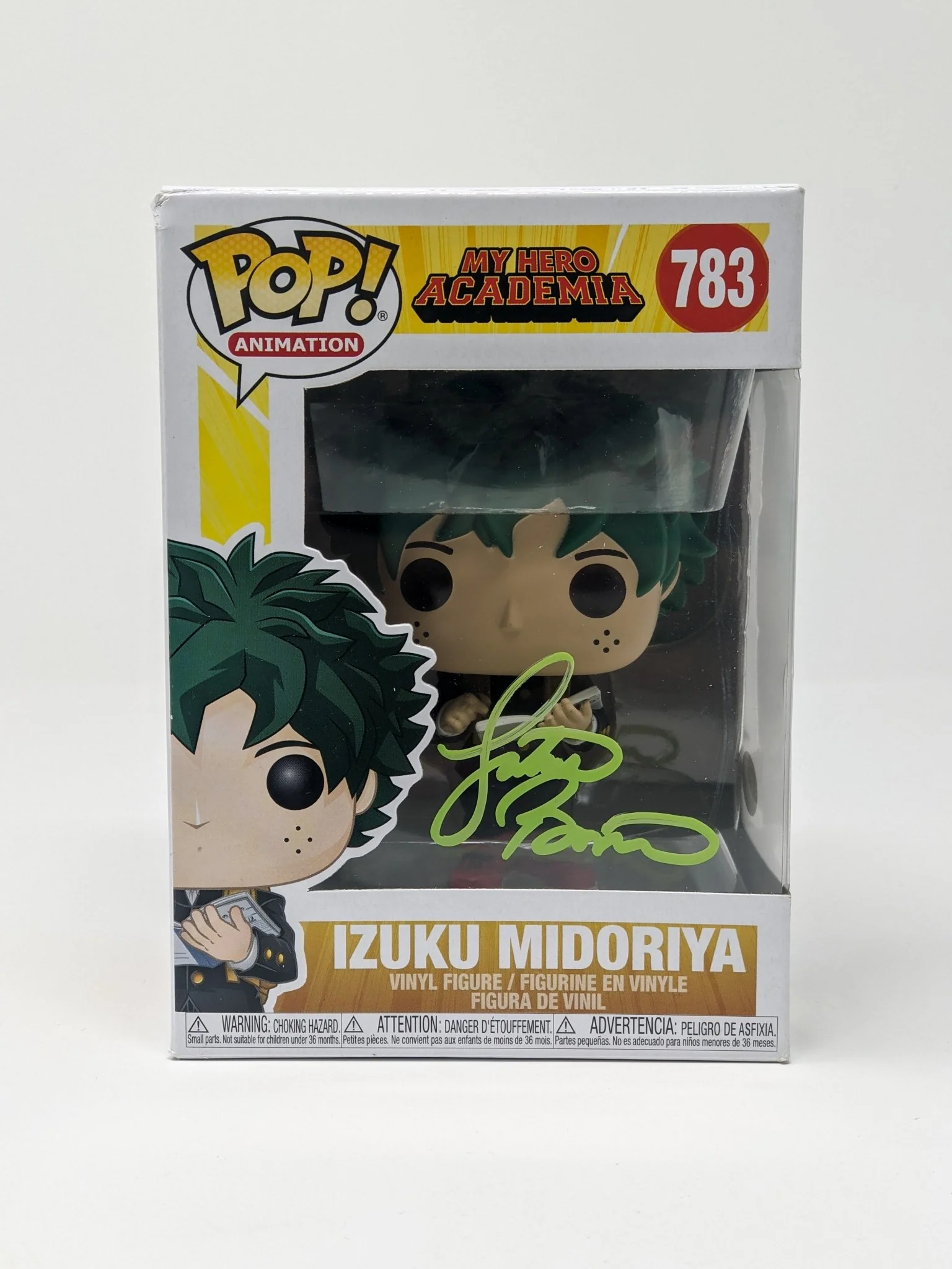 Justin Briner My Hero Academia Izuku Midoriya #783 Signed Funko Pop JSA Autograph - Image 6