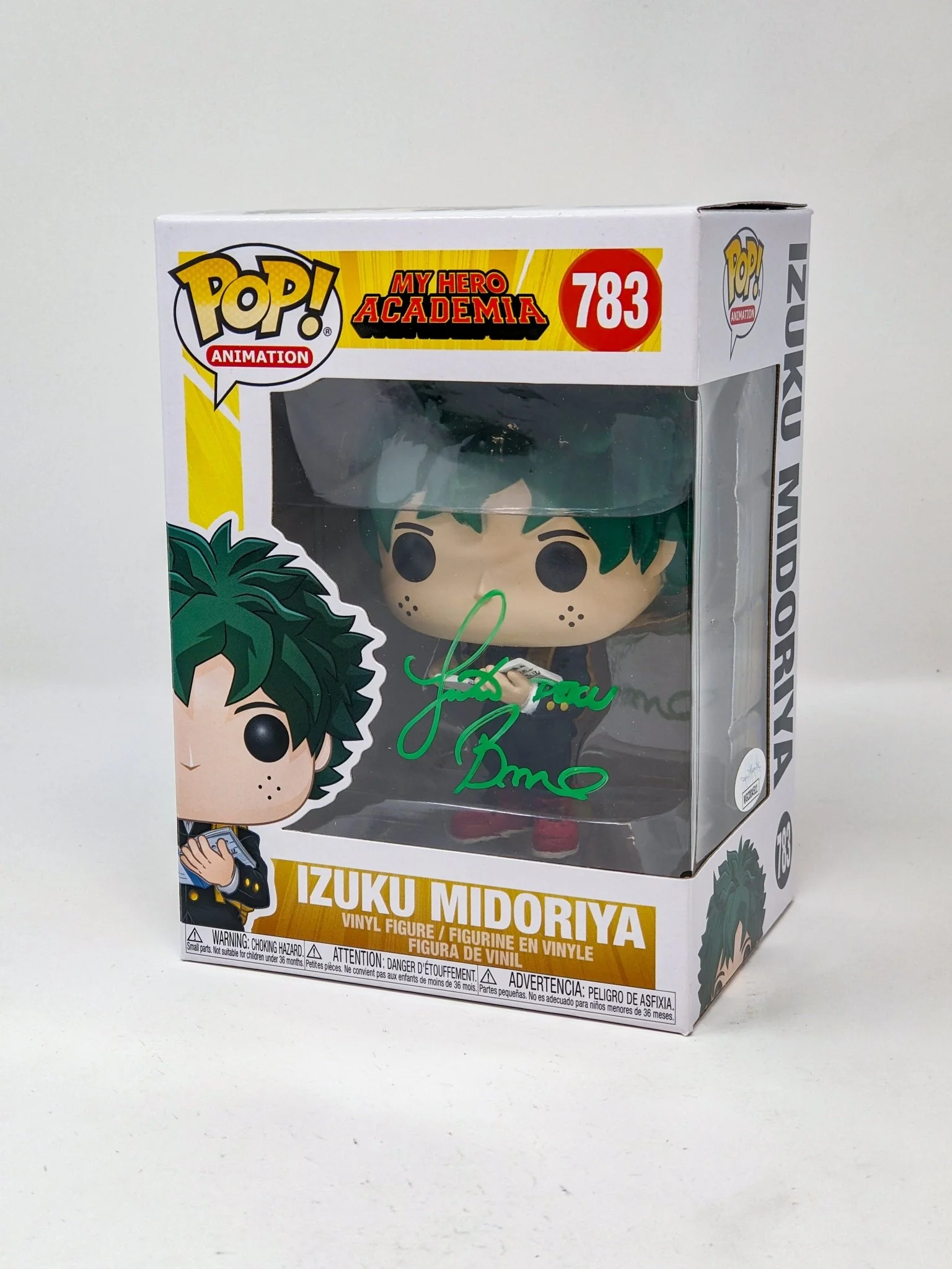 Justin Briner My Hero Academia Izuku Midoriya #783 Signed Funko Pop JSA Autograph - Image 7