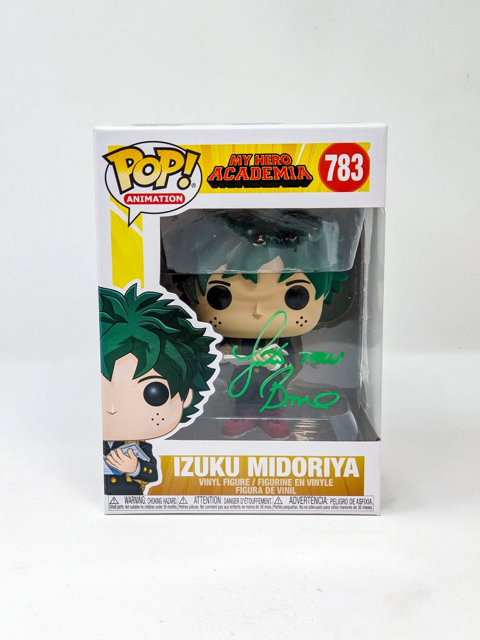 Justin Briner My Hero Academia Izuku Midoriya #783 Signed Funko Pop JSA Autograph - Image 8