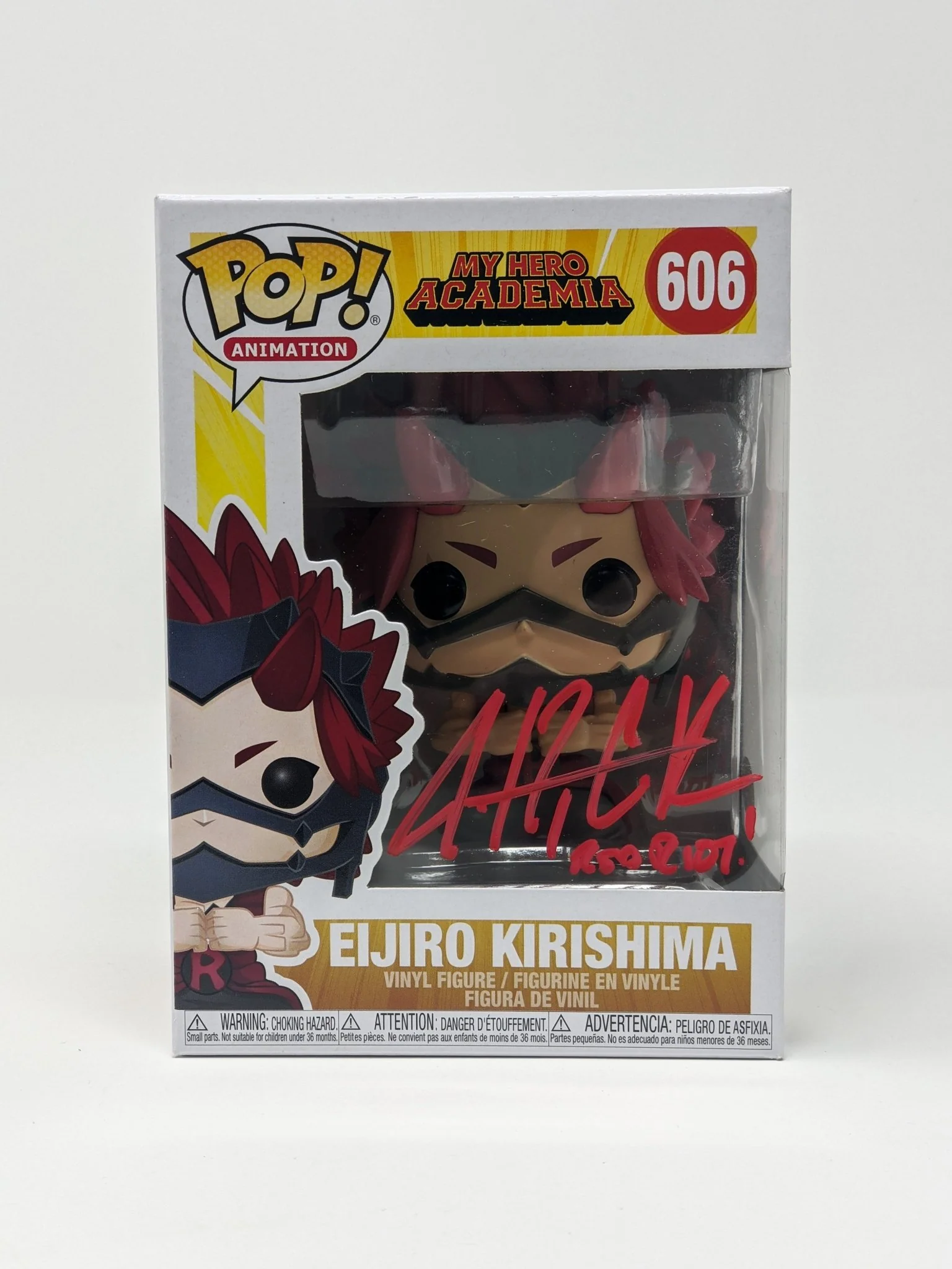 Justin Cook My Hero Academia Eijiro Kirishima #606 Signed Funko Pop JSA Certified Autograph - Image 3
