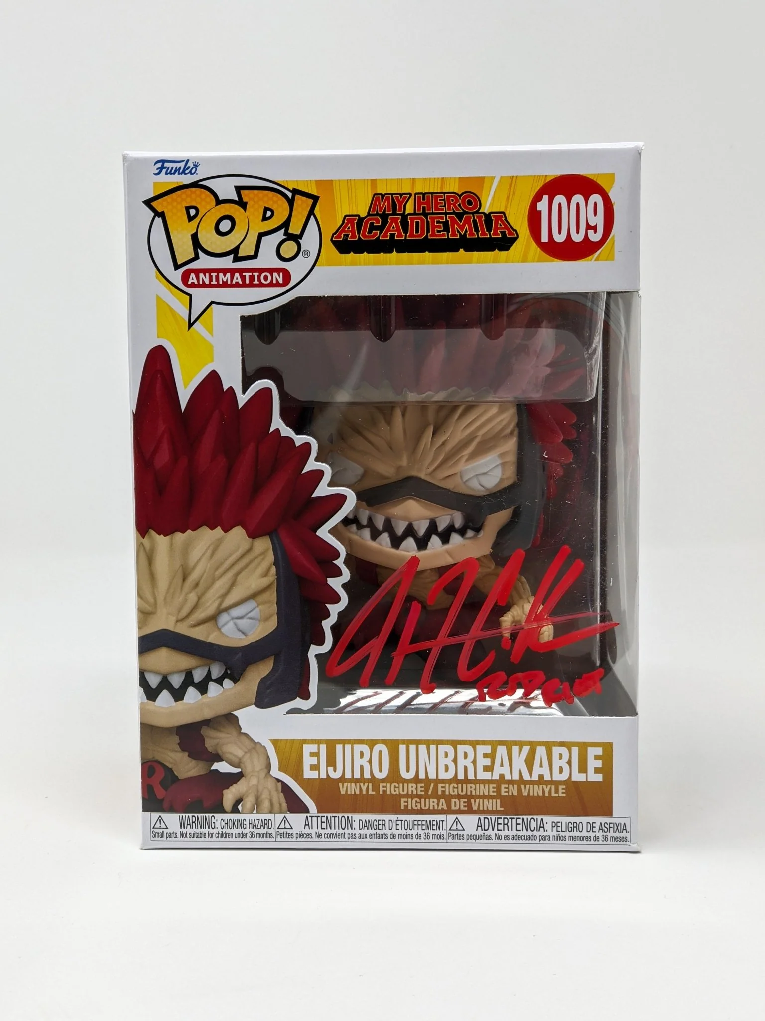 Justin Cook My Hero Academia Eijiro Unbreakable #1009 Signed Funko Pop JSA Certified Autograph - Image 3