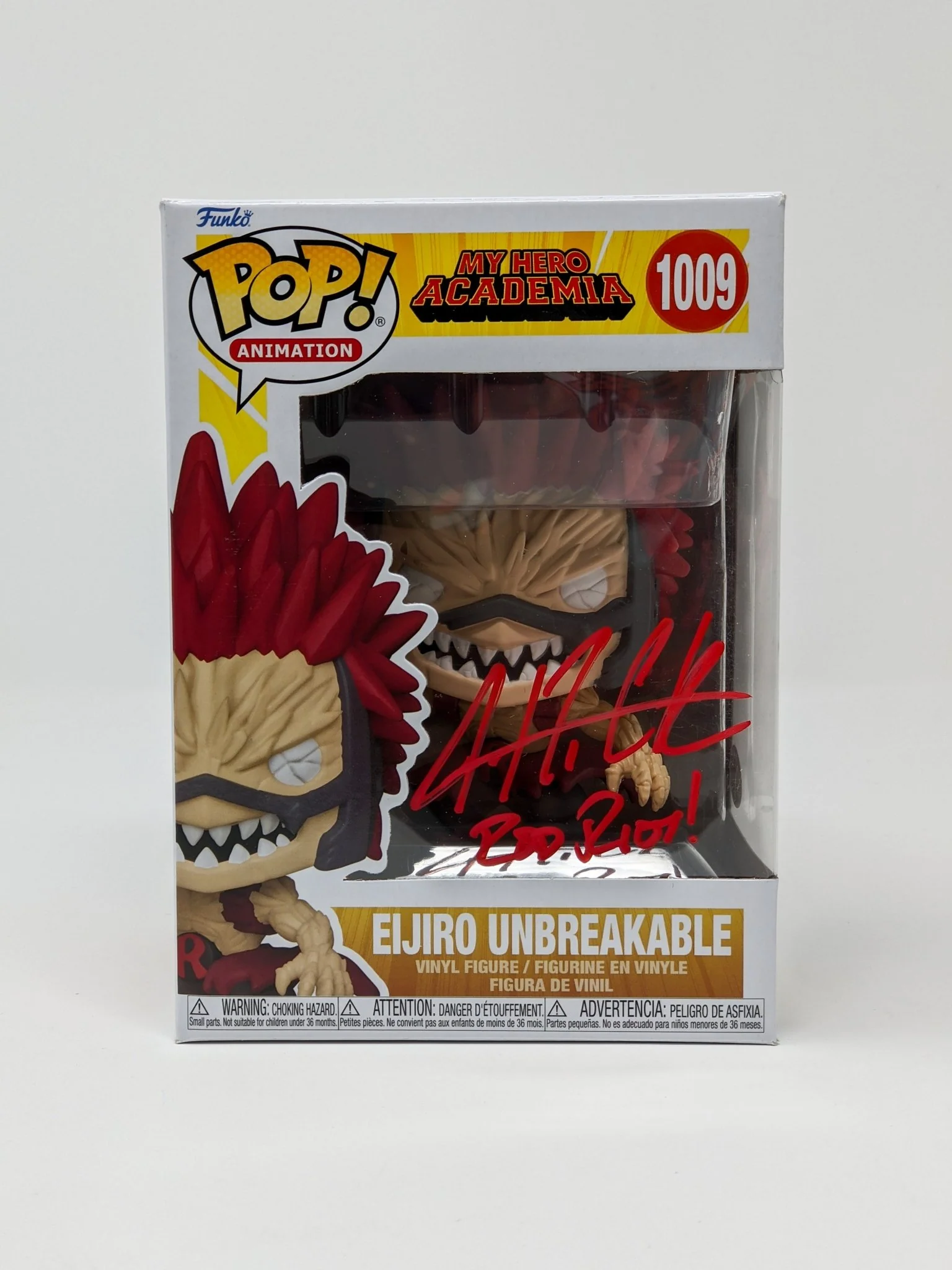 Justin Cook My Hero Academia Eijiro Unbreakable #1009 Signed Funko Pop JSA Certified Autograph - Image 4