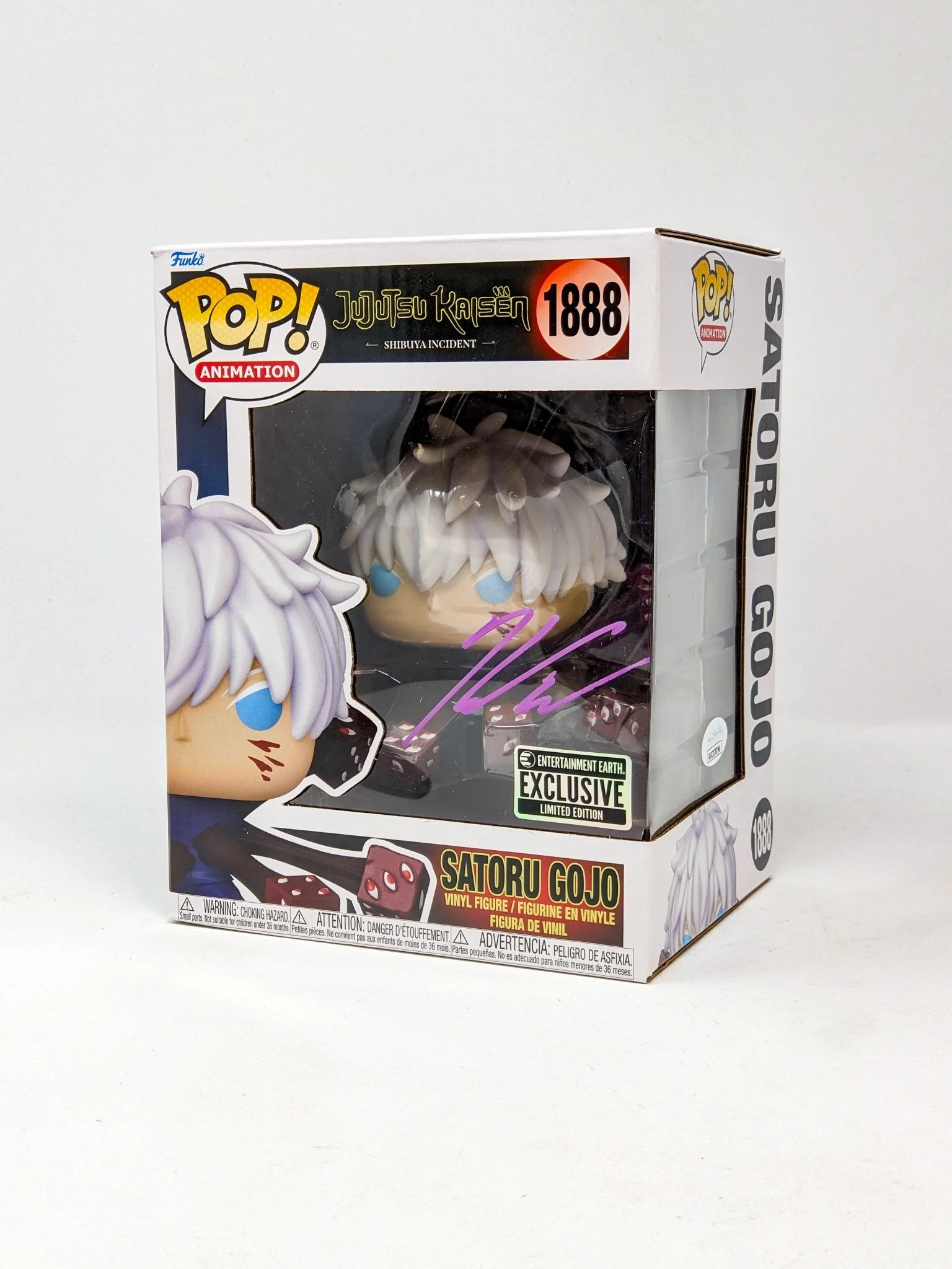 Kaiji Tang Jujutsu Kaisen Satoru Gojo Trapped #1888 Exclusive Signed Funko Pop JSA Certified Autograph - Image 3