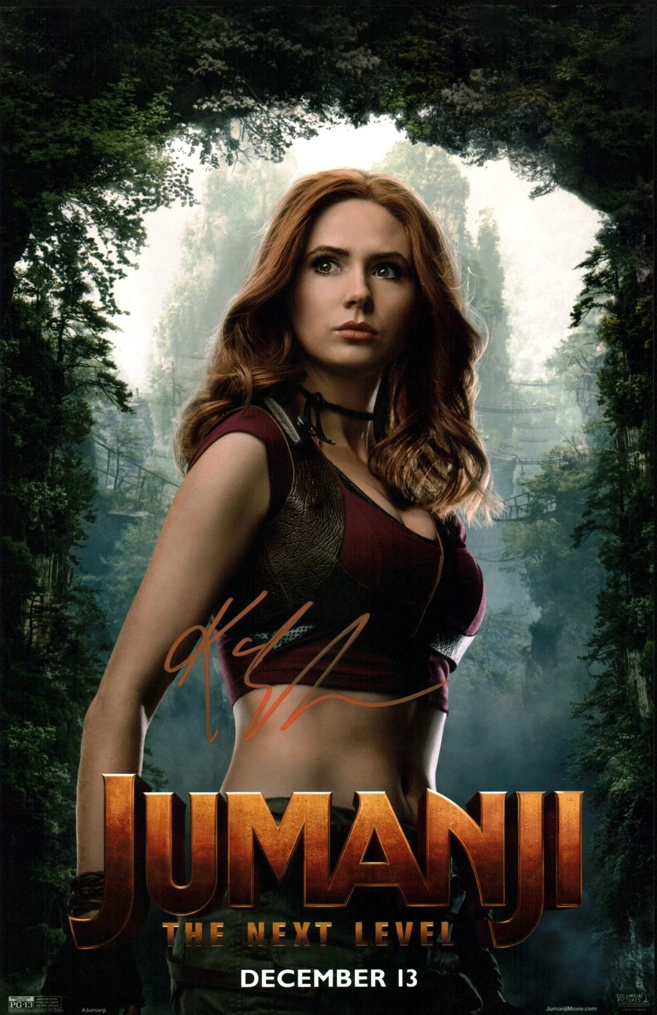 Karen Gillan Jumanji 11x17 Signed Photo Poster JSA Certified Autograph - Image 2