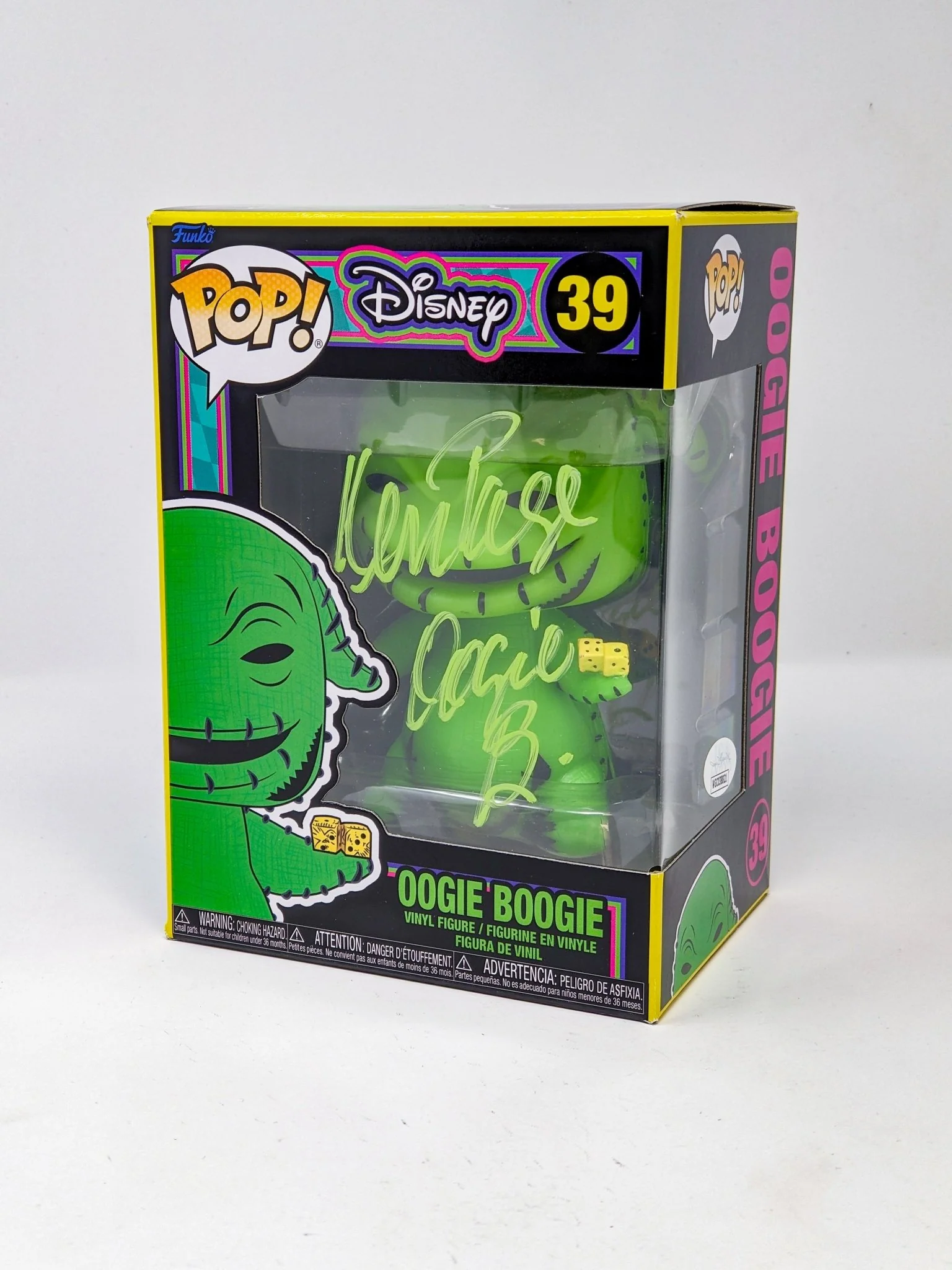 Ken Page Disney Nightmare Before Christmas Oogie Boogie #39 Signed Funko Pop JSA Certified Autograph - Image 2