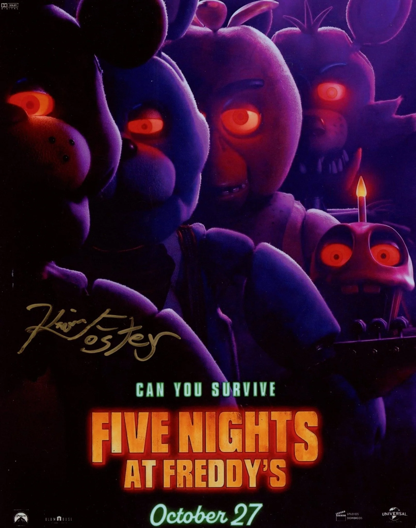 Kevin Foster Five Nights at Freddy's 8x10 Signed Photo JSA Certified Autograph - Image 2