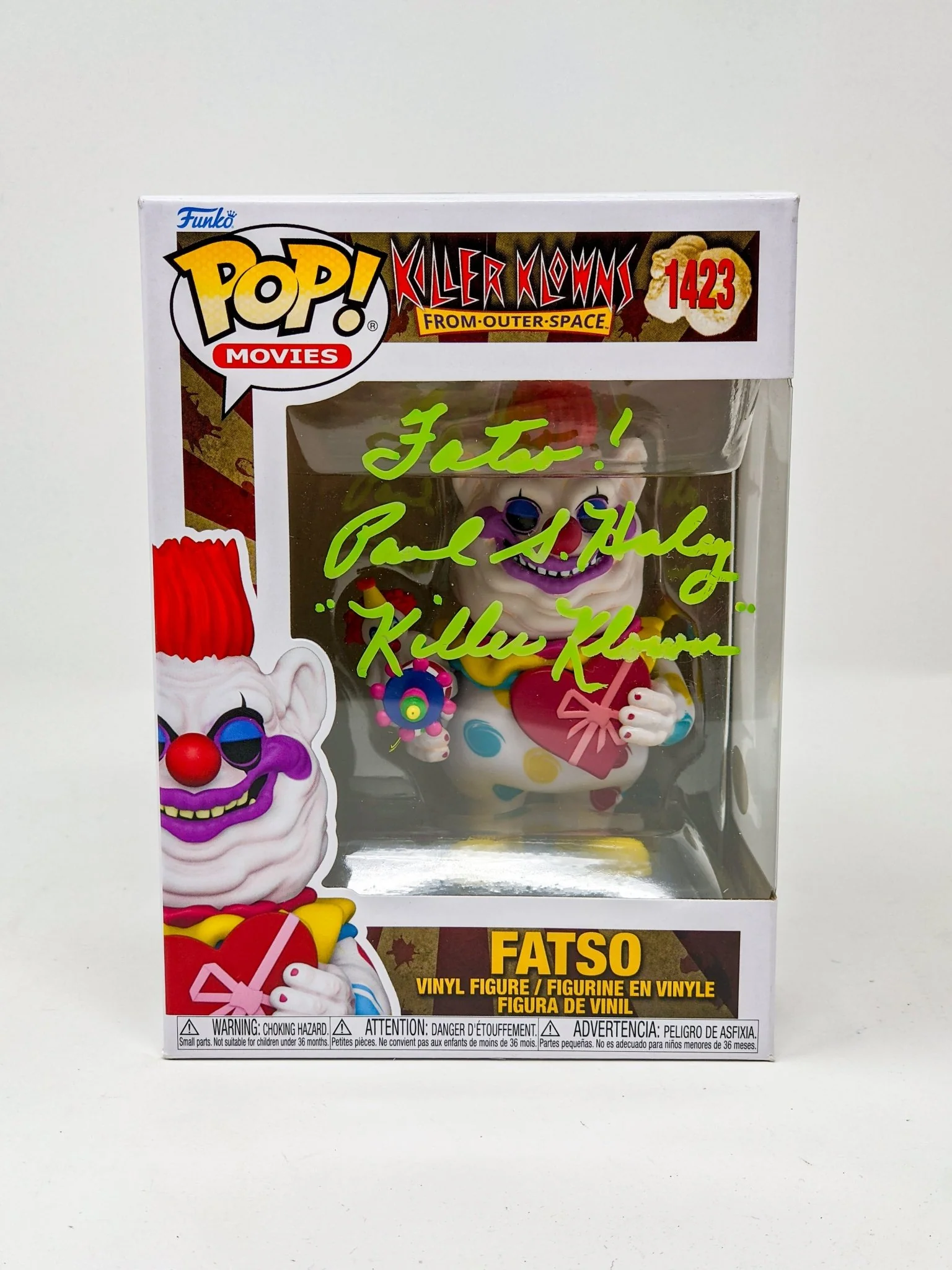 Paul Haley Killer Klowns From Outer Space FATSO #1423 Signed Funko Pop JSA Autograph - Image 2