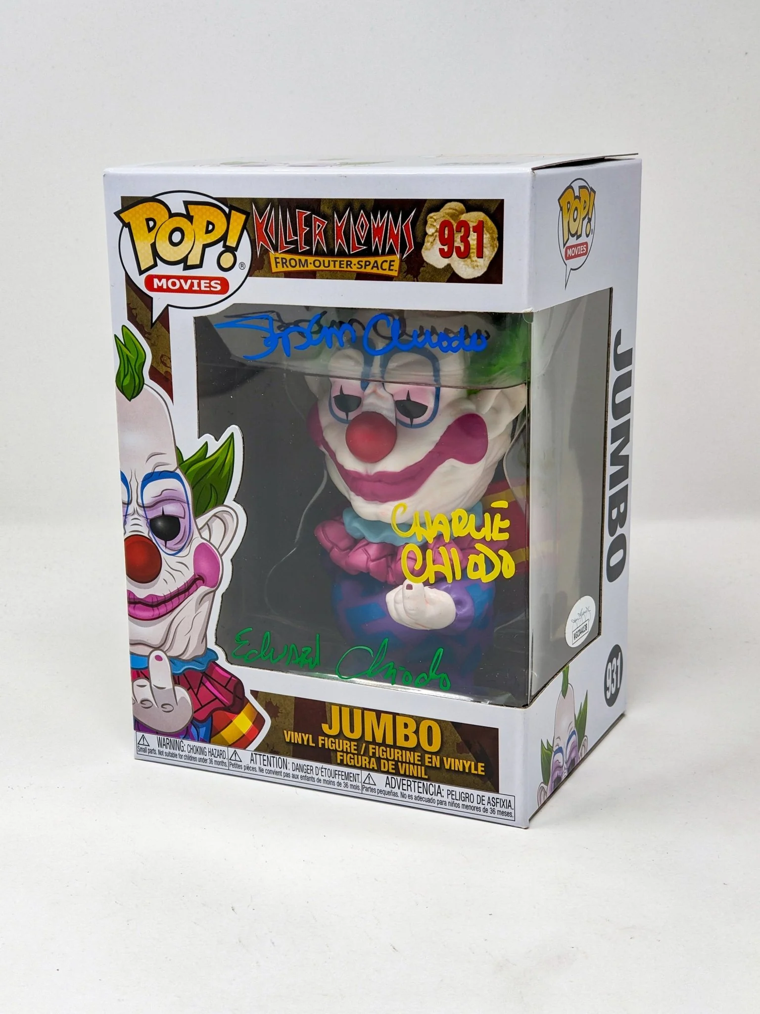 Killer Klowns From Outer Space JUMBO #931 Funko Pop! Chiodo Bros Signed JSA Autograph
