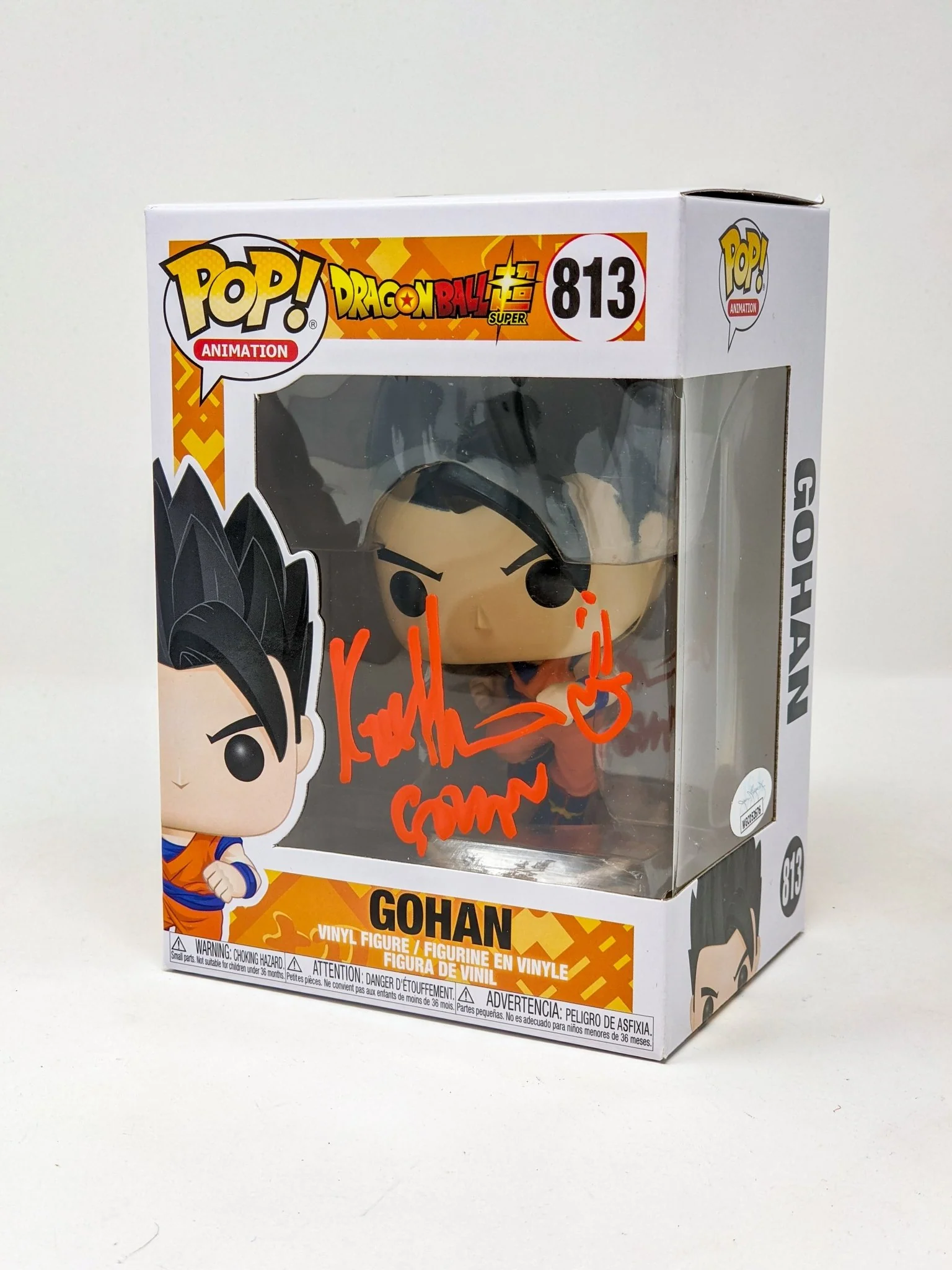 Kyle Hebert Dragon Ball Super Gohan #813 Signed Funko Pop JSA Certified Autograph - Image 2