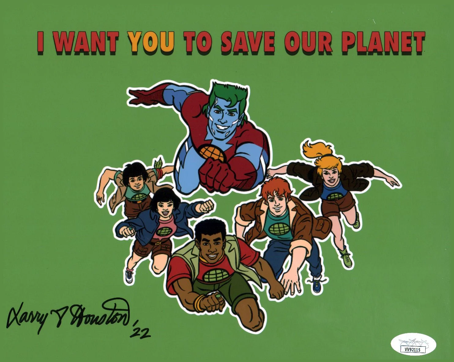 Larry Houston Captain Planet  8x10 Signed Photo JSA COA Certified Autograph - Image 2