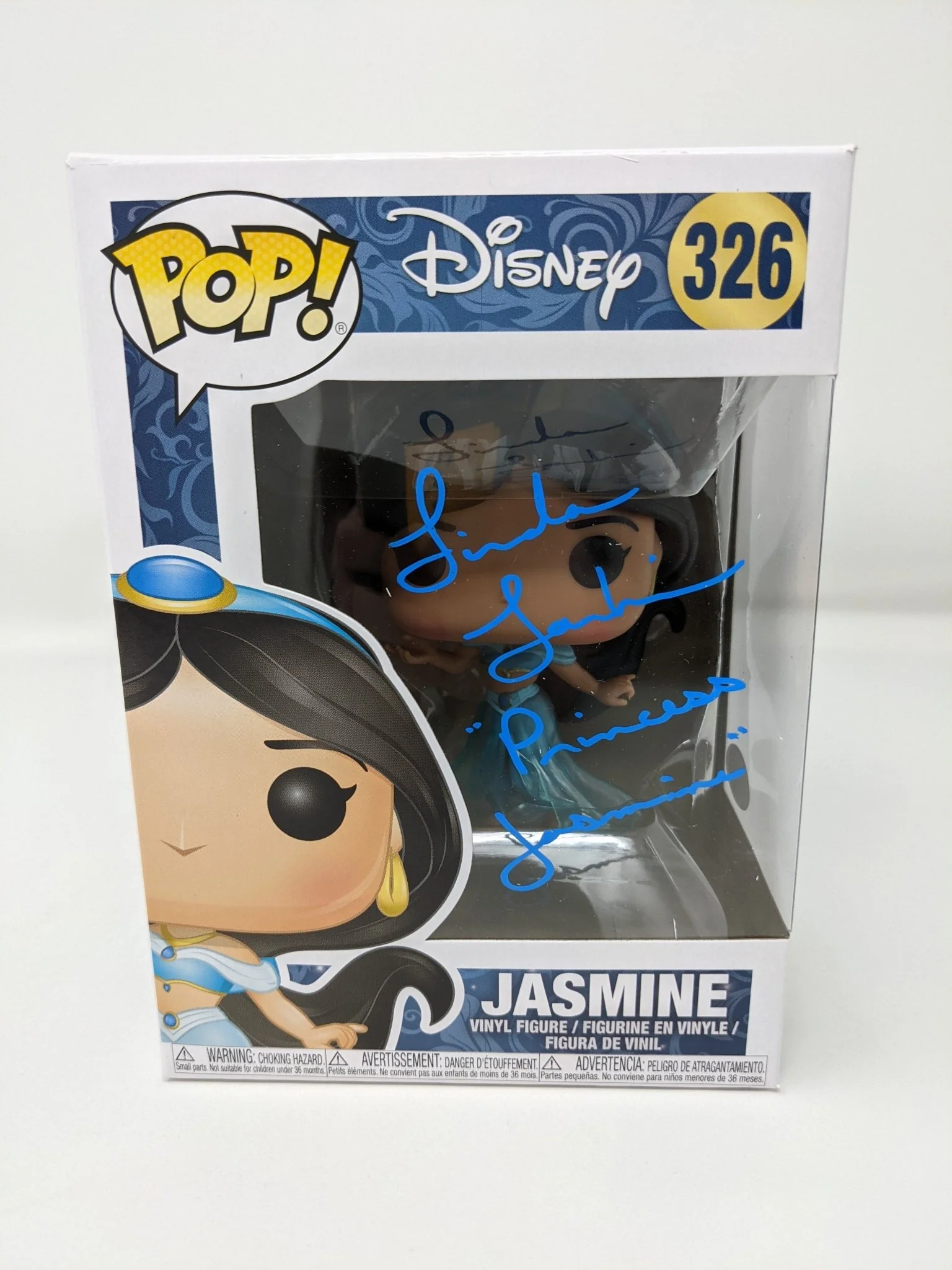 Linda Larkin Disney Aladdin Jasmine #326 Signed Funko Pop JSA Certified Autograph - Image 3