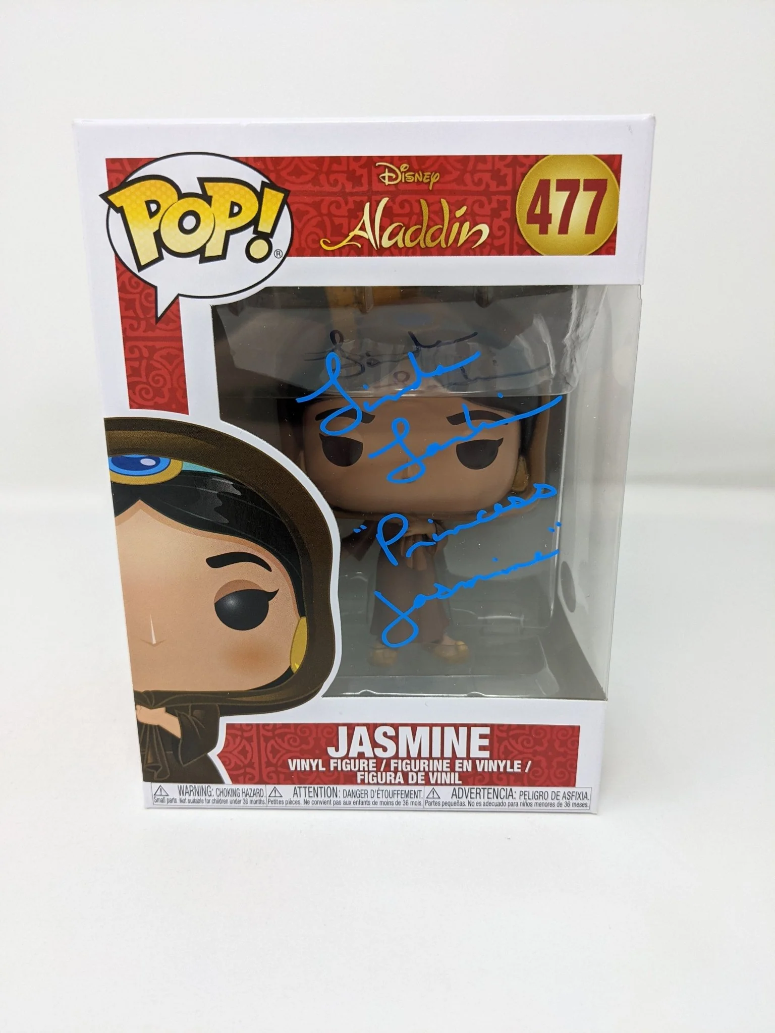 Linda Larkin Disney Aladdin Jasmine #477 Signed Funko Pop JSA Certified Autograph - Image 4