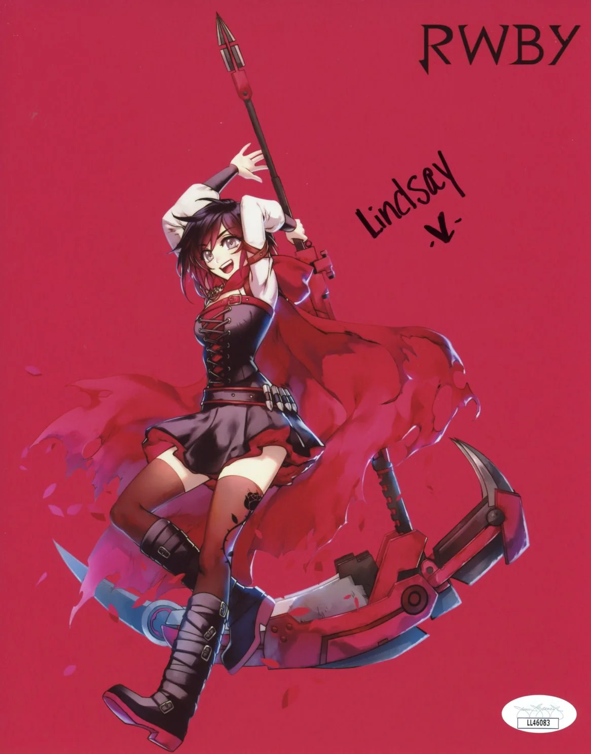 Lindsay Jones RWBY 8x10 Signed Photo JSA Certified Autograph - Image 2