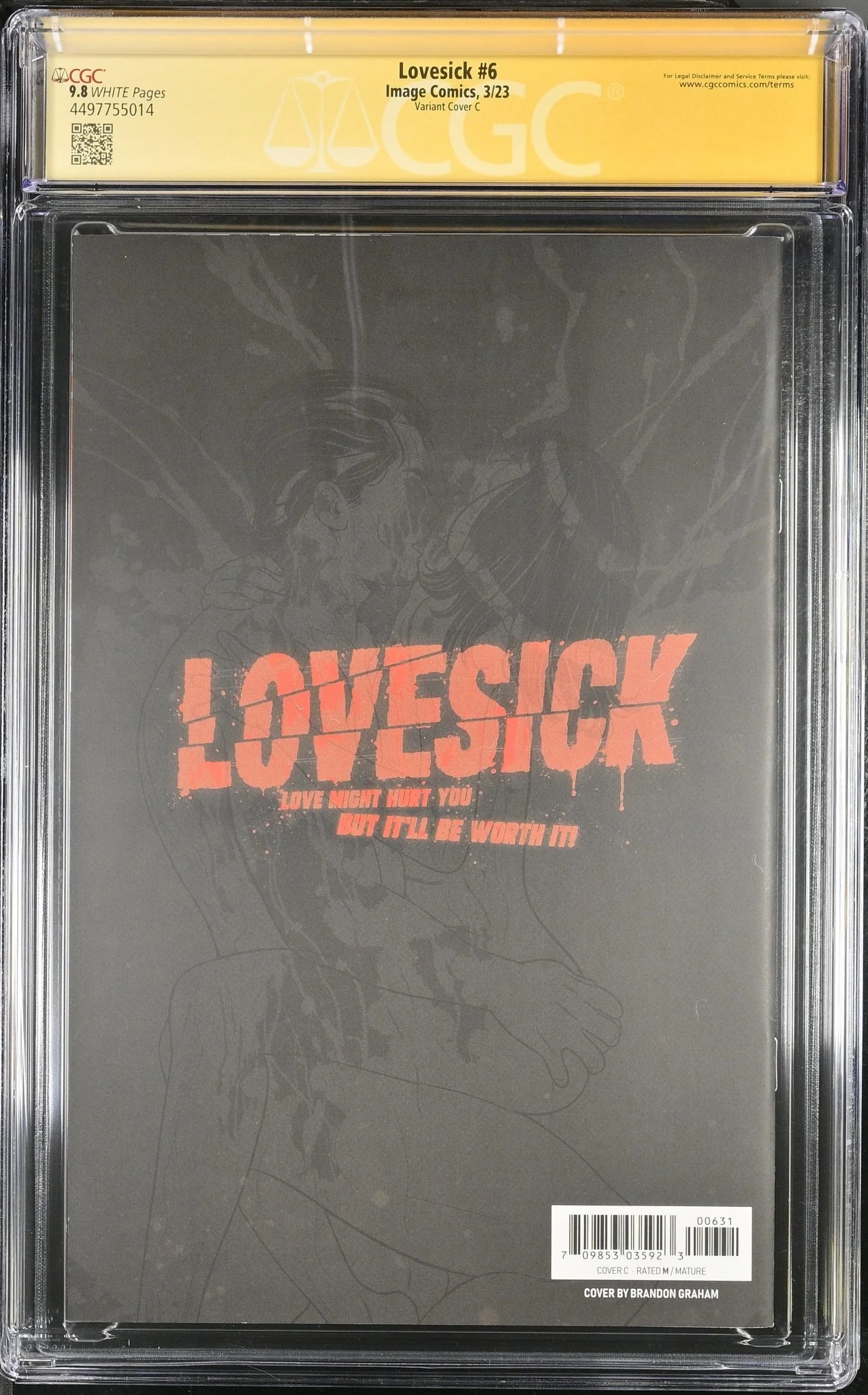 Lovesick #6 Image Comics Variant Cover C CGC Signature Series 9.8 Signed Luana Vecchio - Image 3