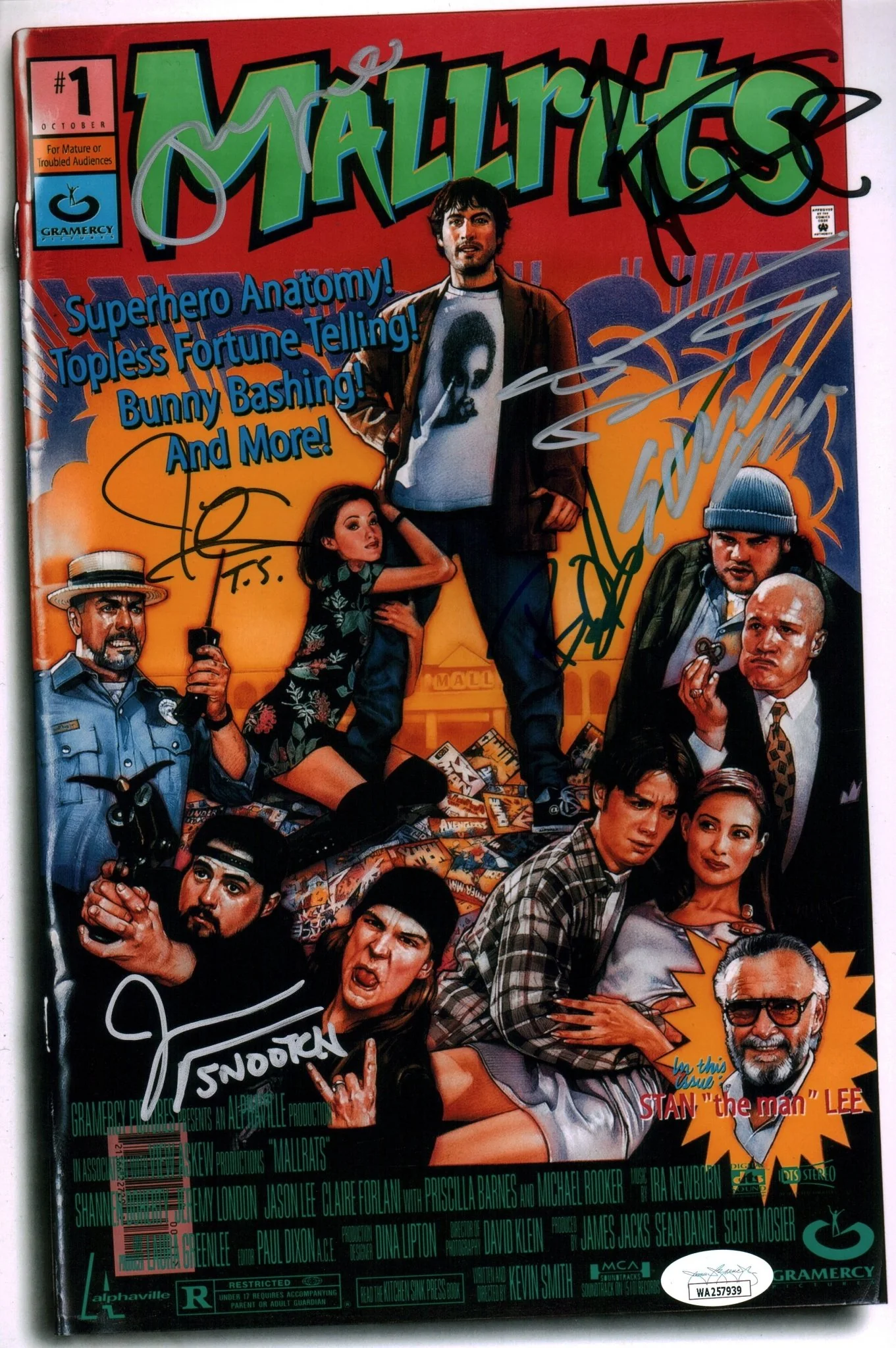 Mallrats 8x12 Signed Photo Cast x7 Smith Mewes O'Halloran Lee Suplee London Doherty Signed JSA Certified Autograph - Image 2
