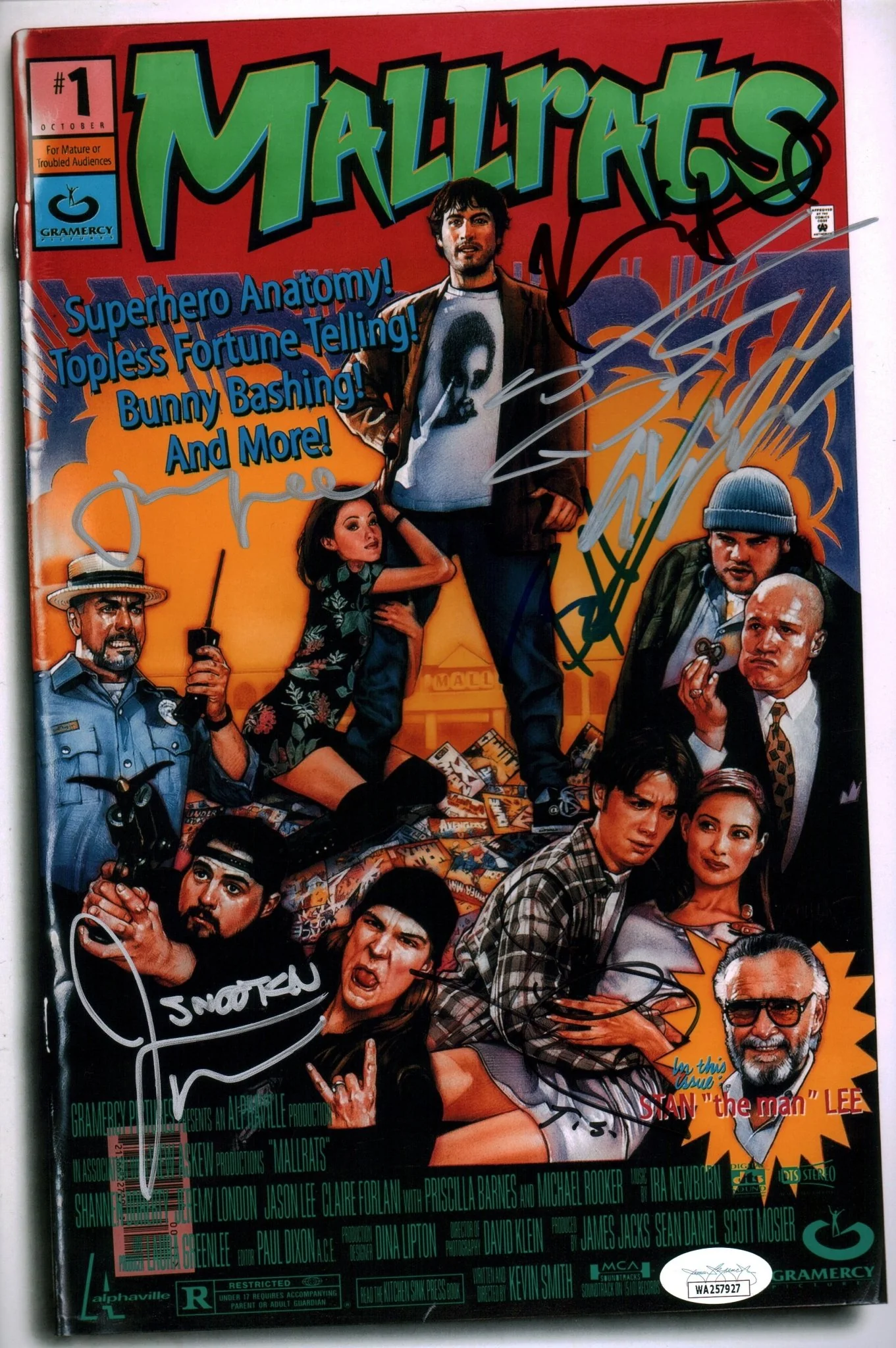 Mallrats 8x12 Signed Photo Cast x7 Smith Mewes O'Halloran Lee Suplee London Doherty Signed JSA Certified Autograph - Image 3