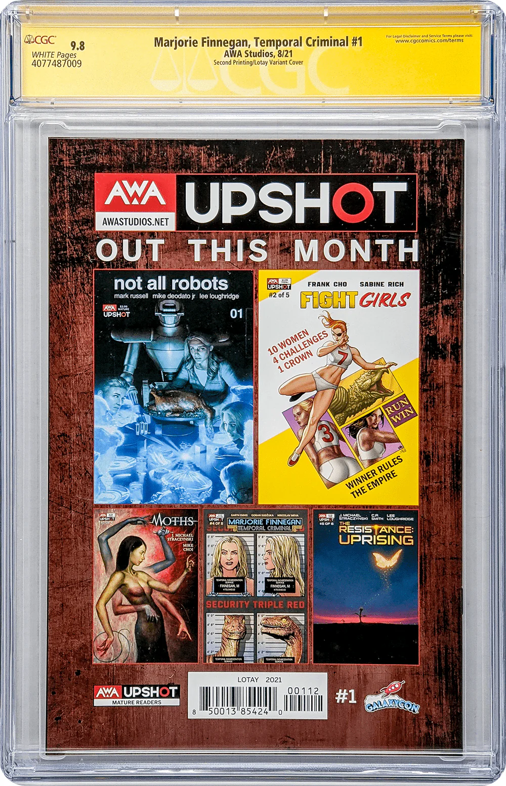 Marjorie Finnegan: Temporal Criminal #1 AWA Studios CGC Signature Series 9.8 Signed Tula Lotay - Image 3